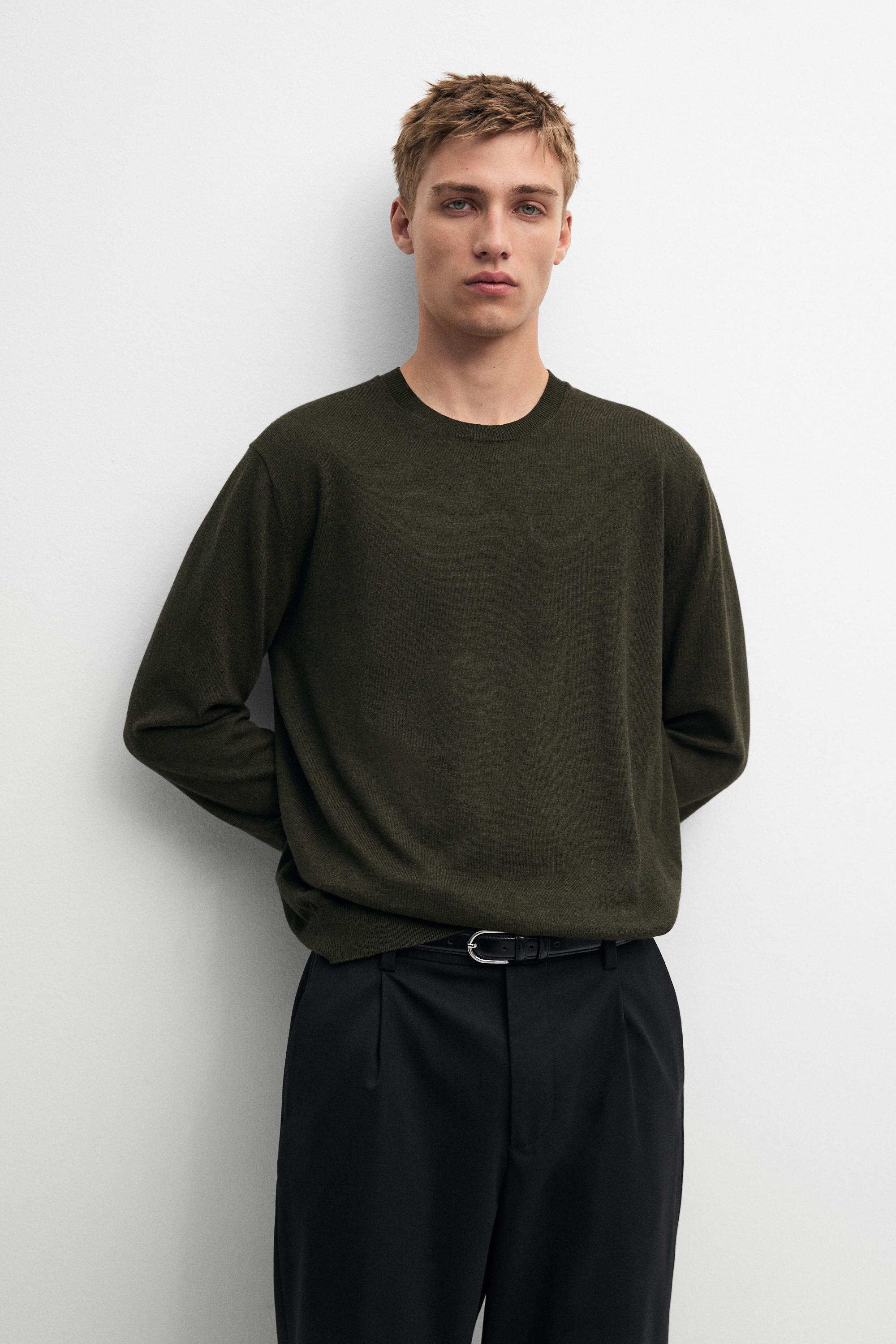 Cotton blend knit sweater