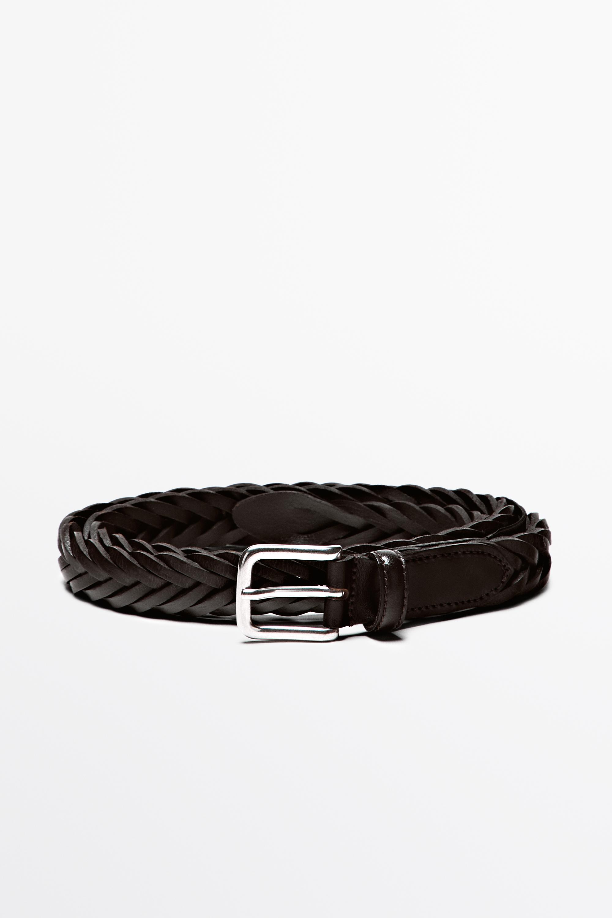Braided leather belt