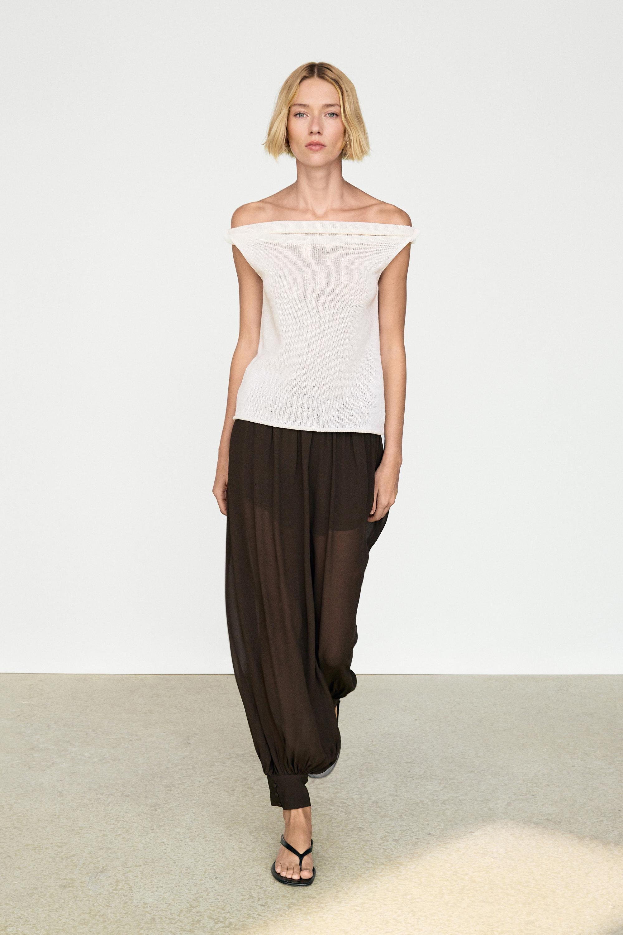 Ribbed knit bandeau top