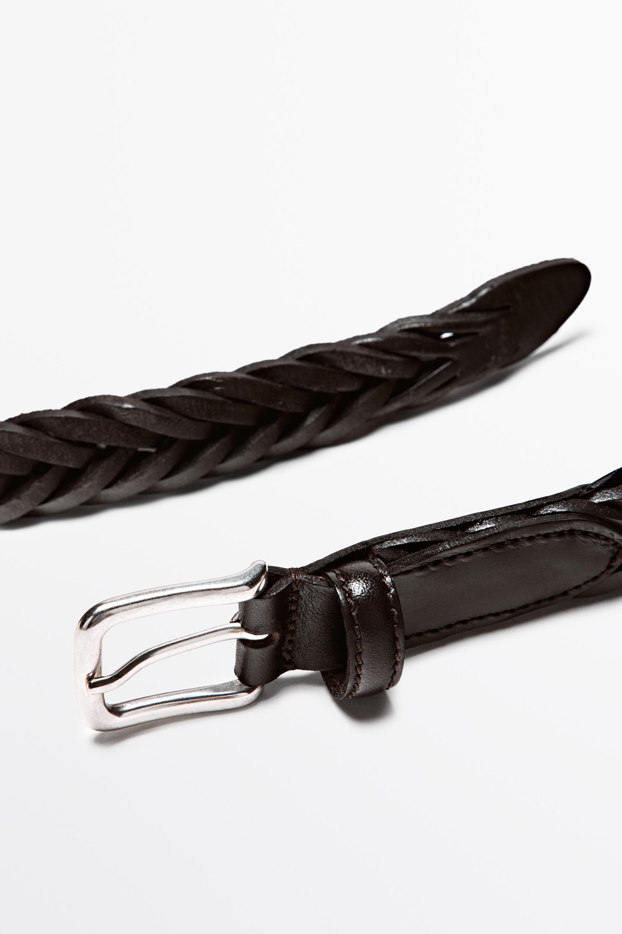 Braided leather belt