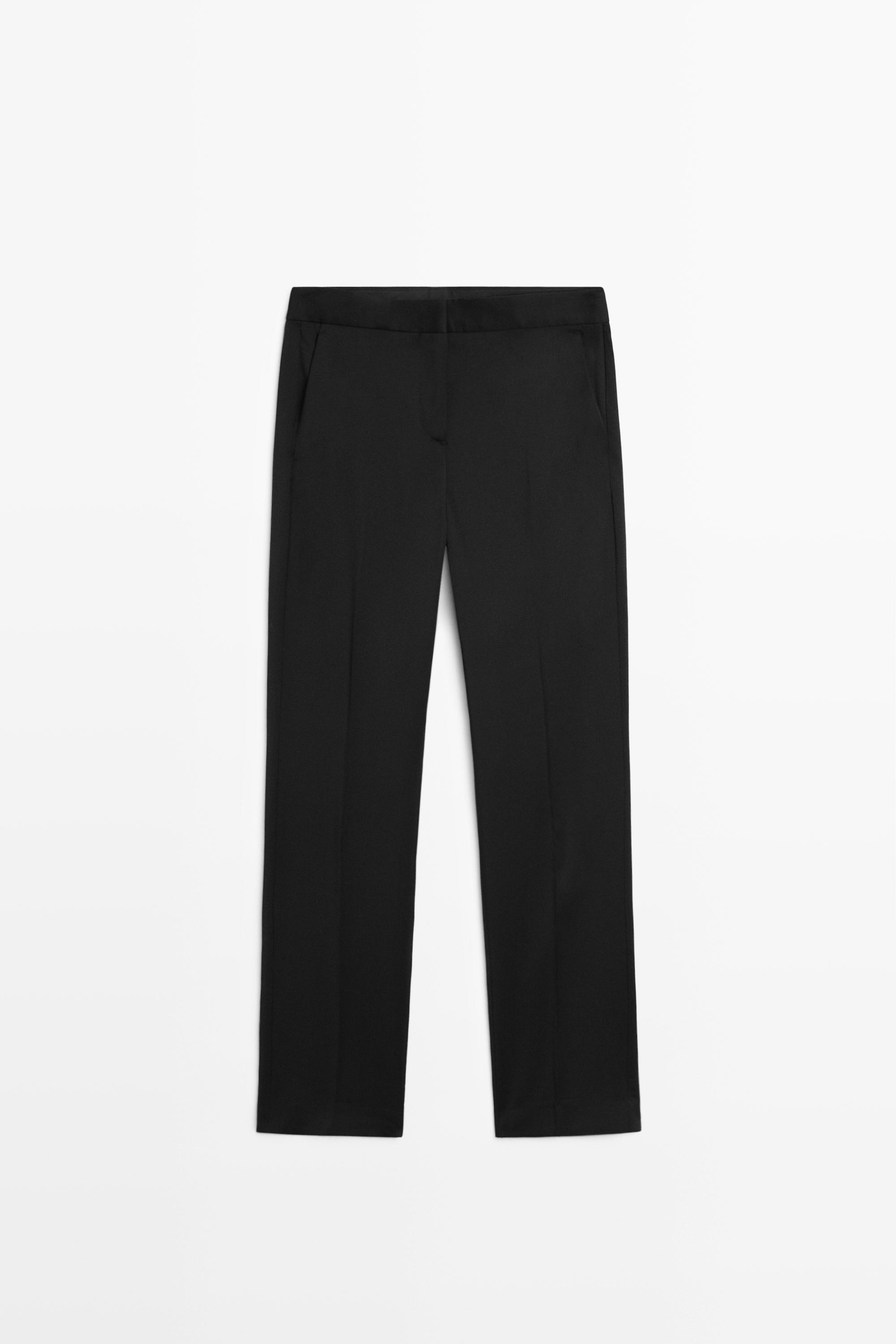 100% cool wool straight fit trousers