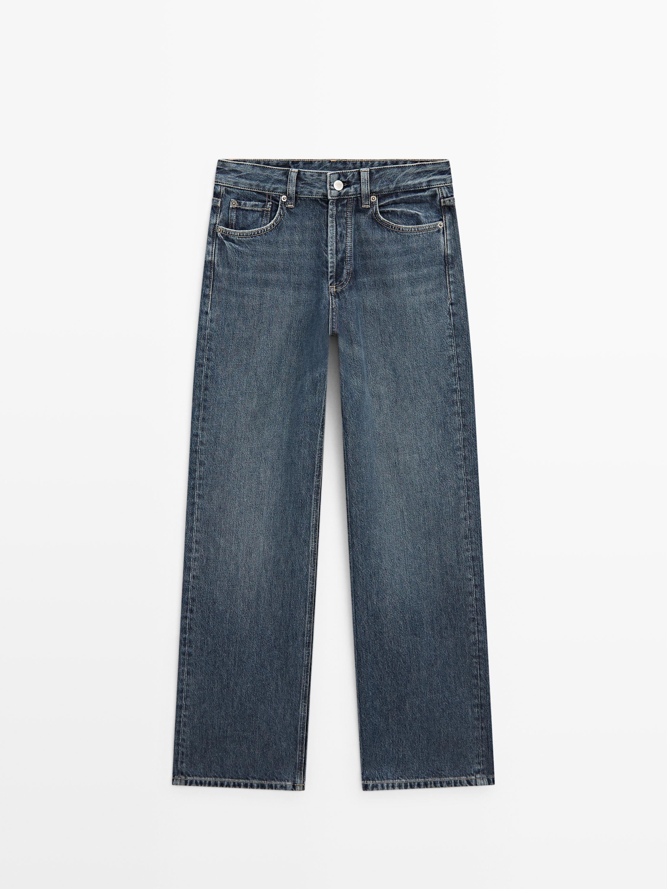 Mid-rise wide-leg jeans