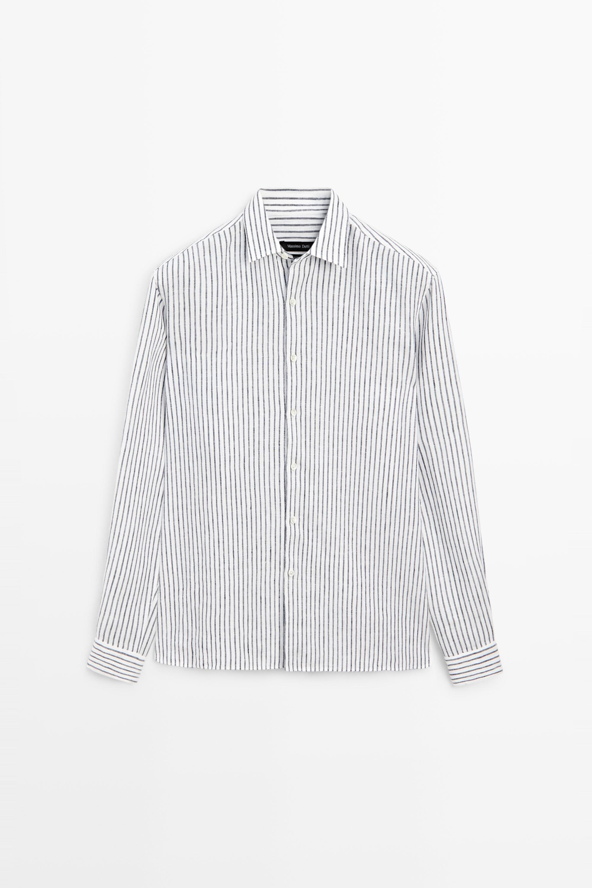 100% linen striped shirt