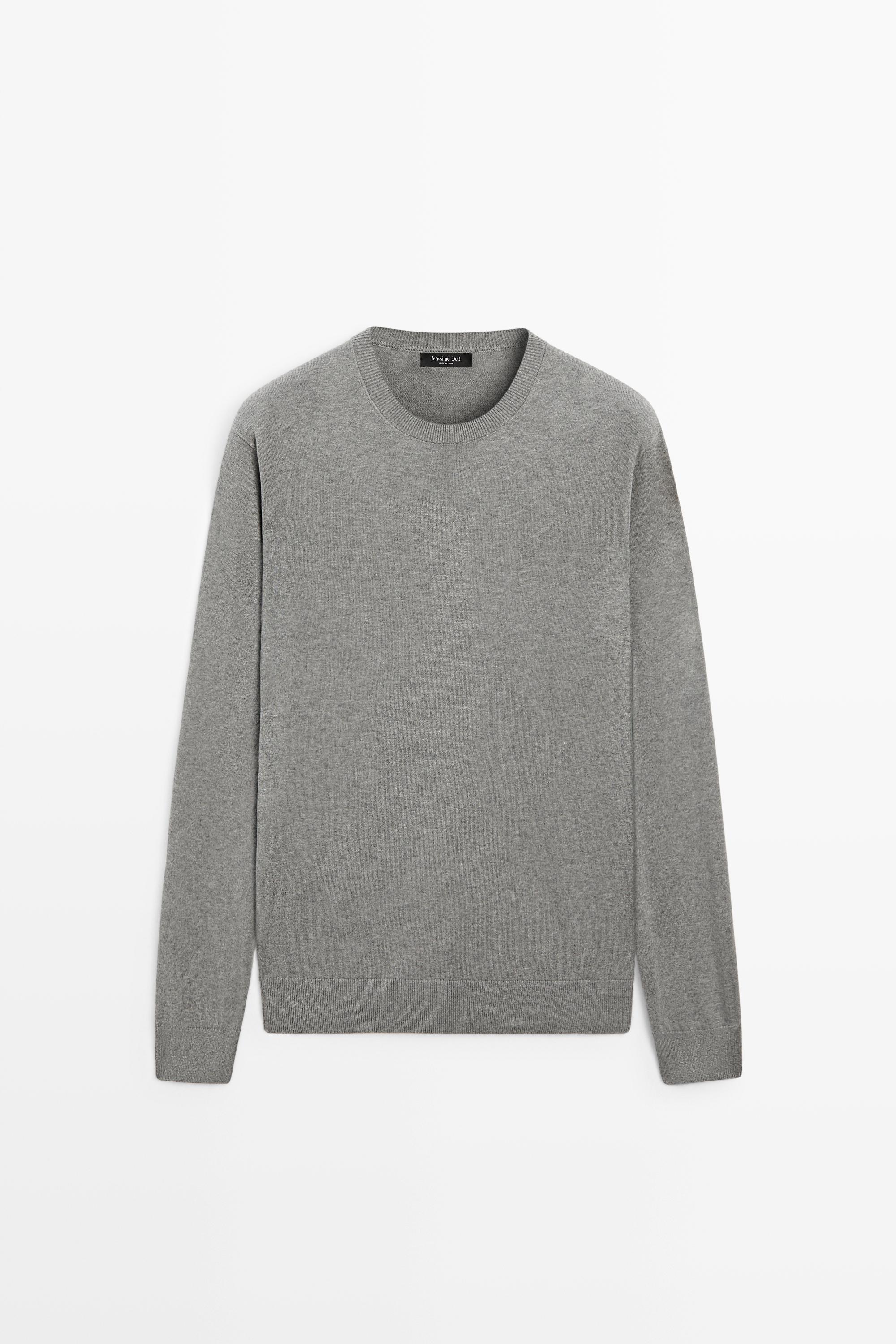 Cotton blend knit sweater