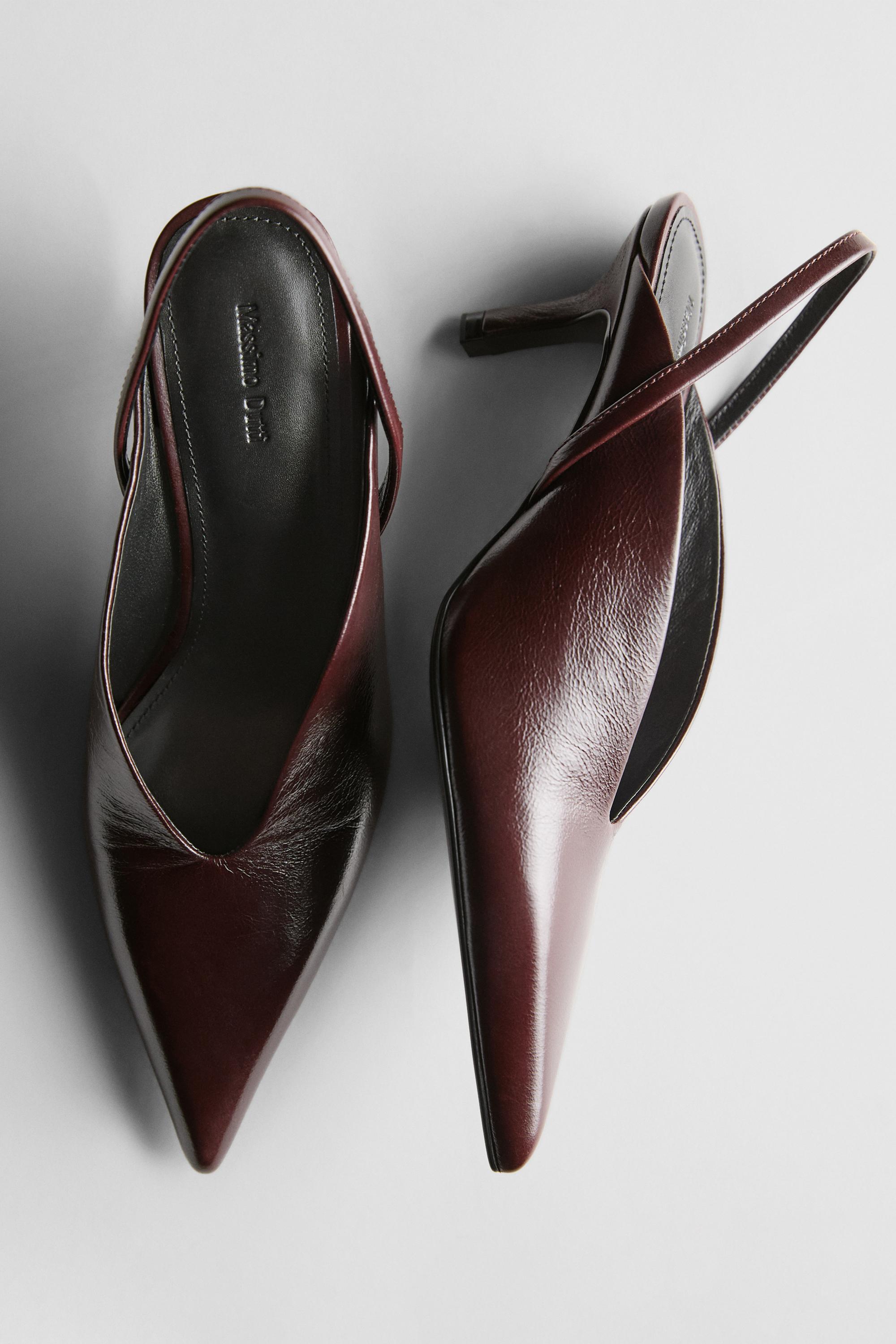 High-heel slingback shoes