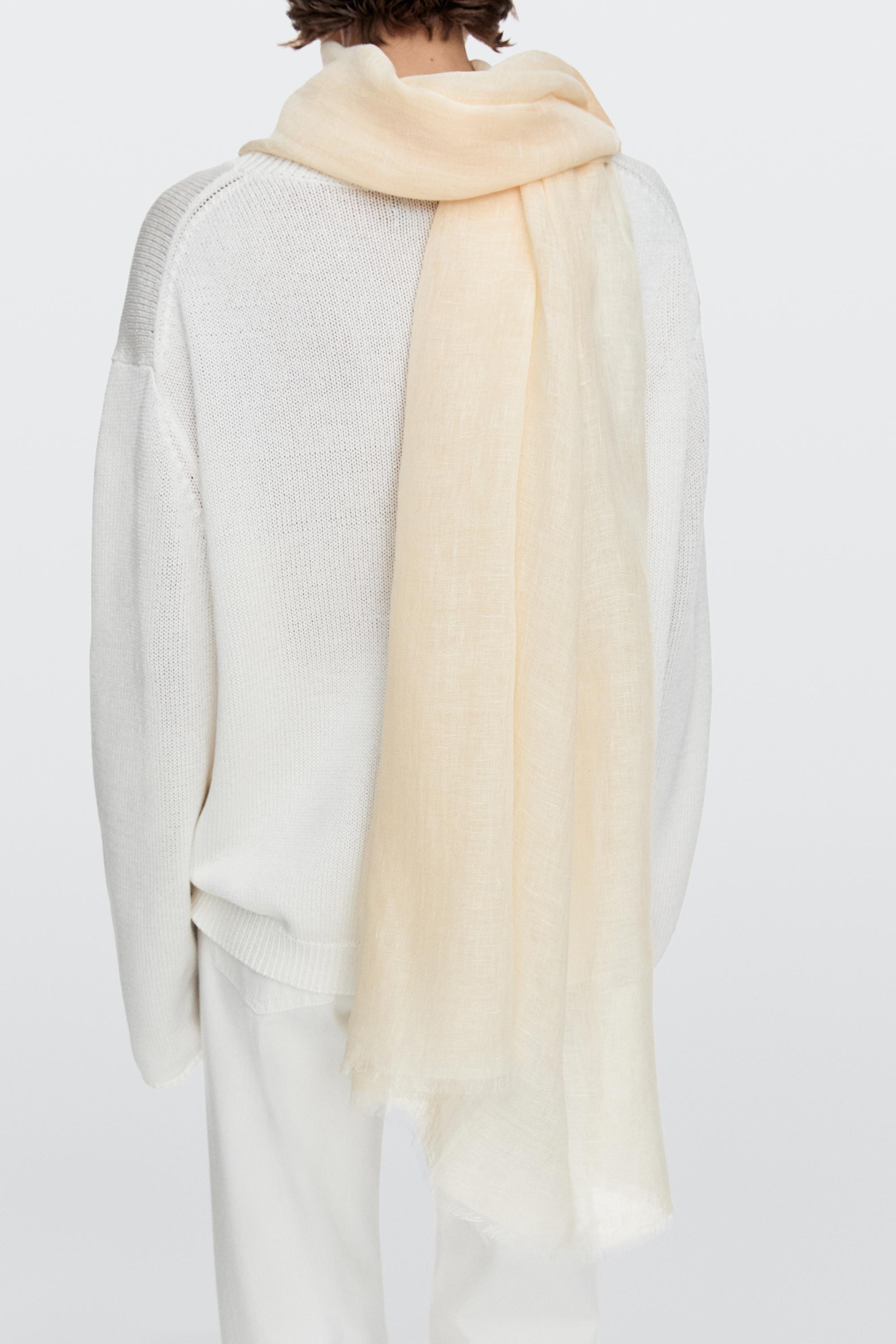 Plain 100% linen scarf