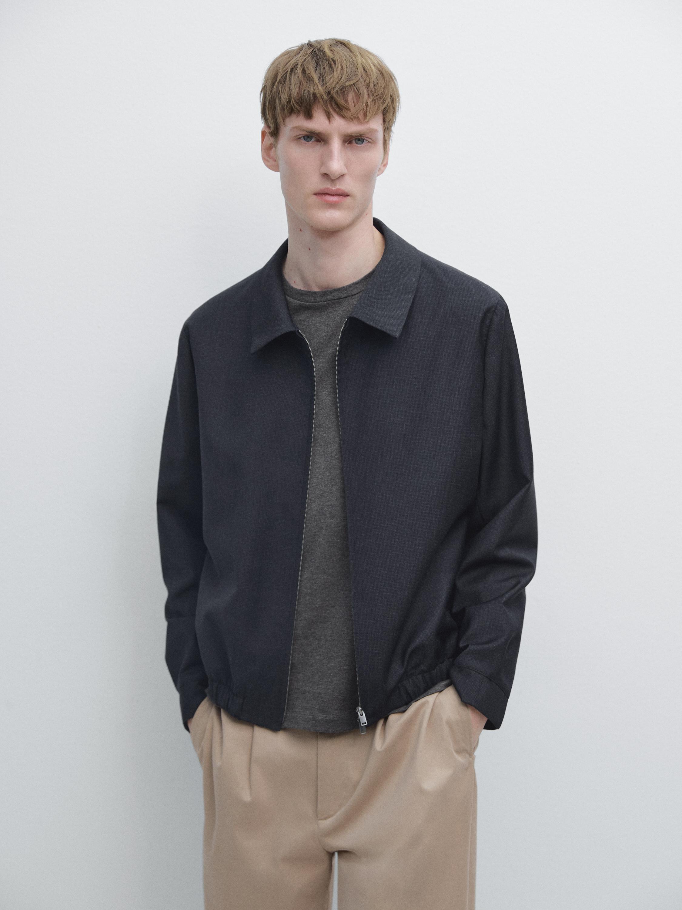 Houndstooth wool jacket