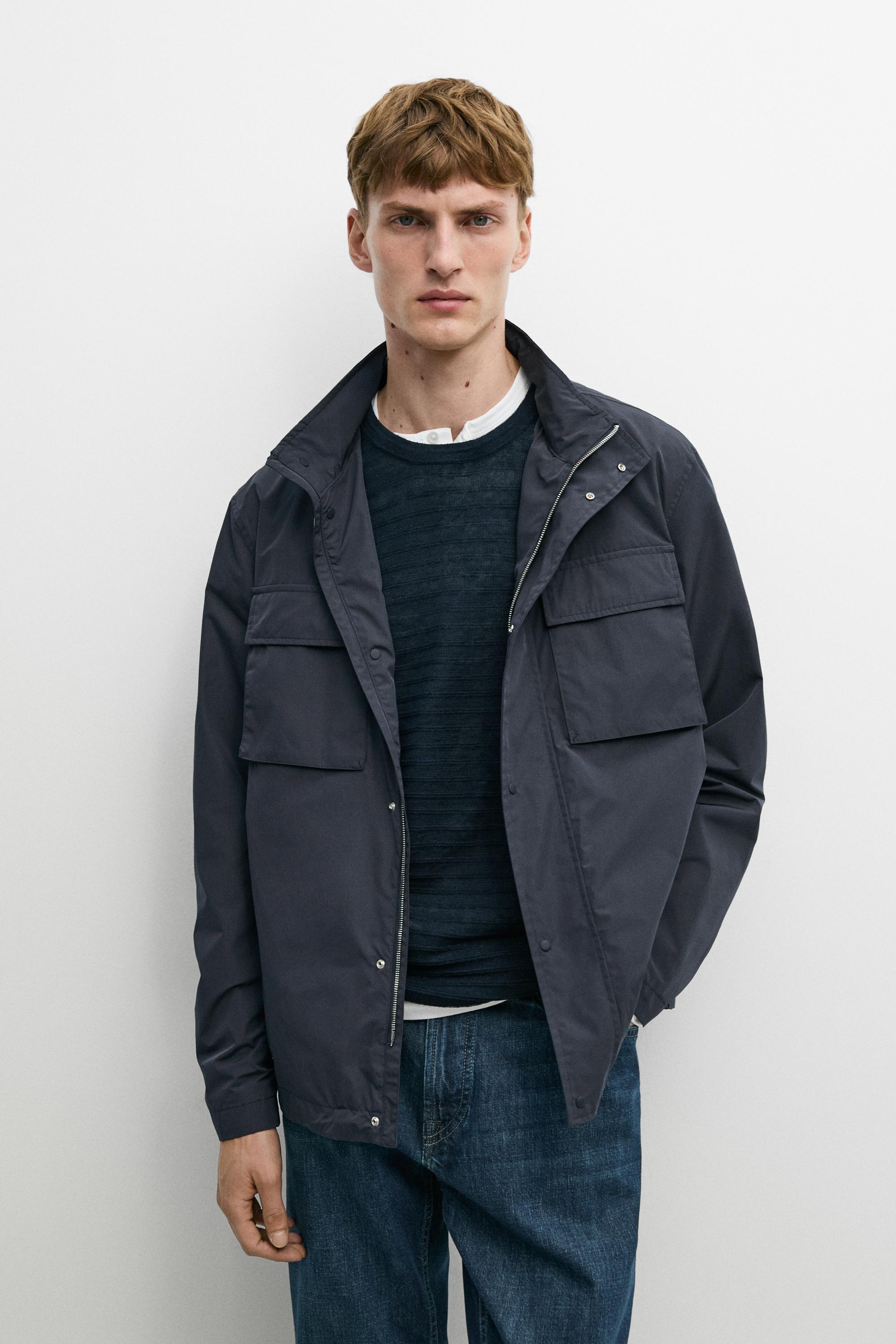 Technical fabric jacket with pocket details