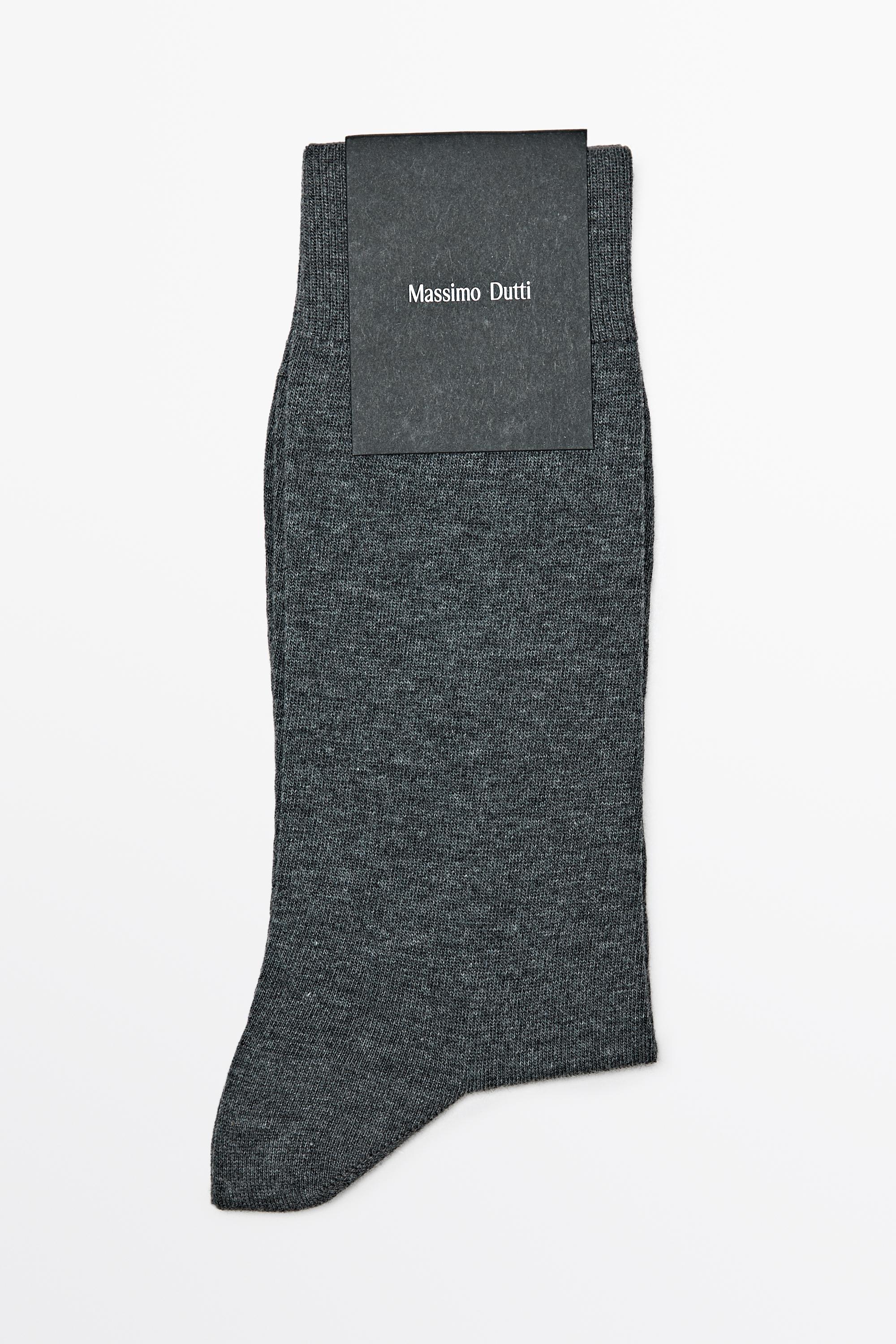 Plain cotton blend knit socks