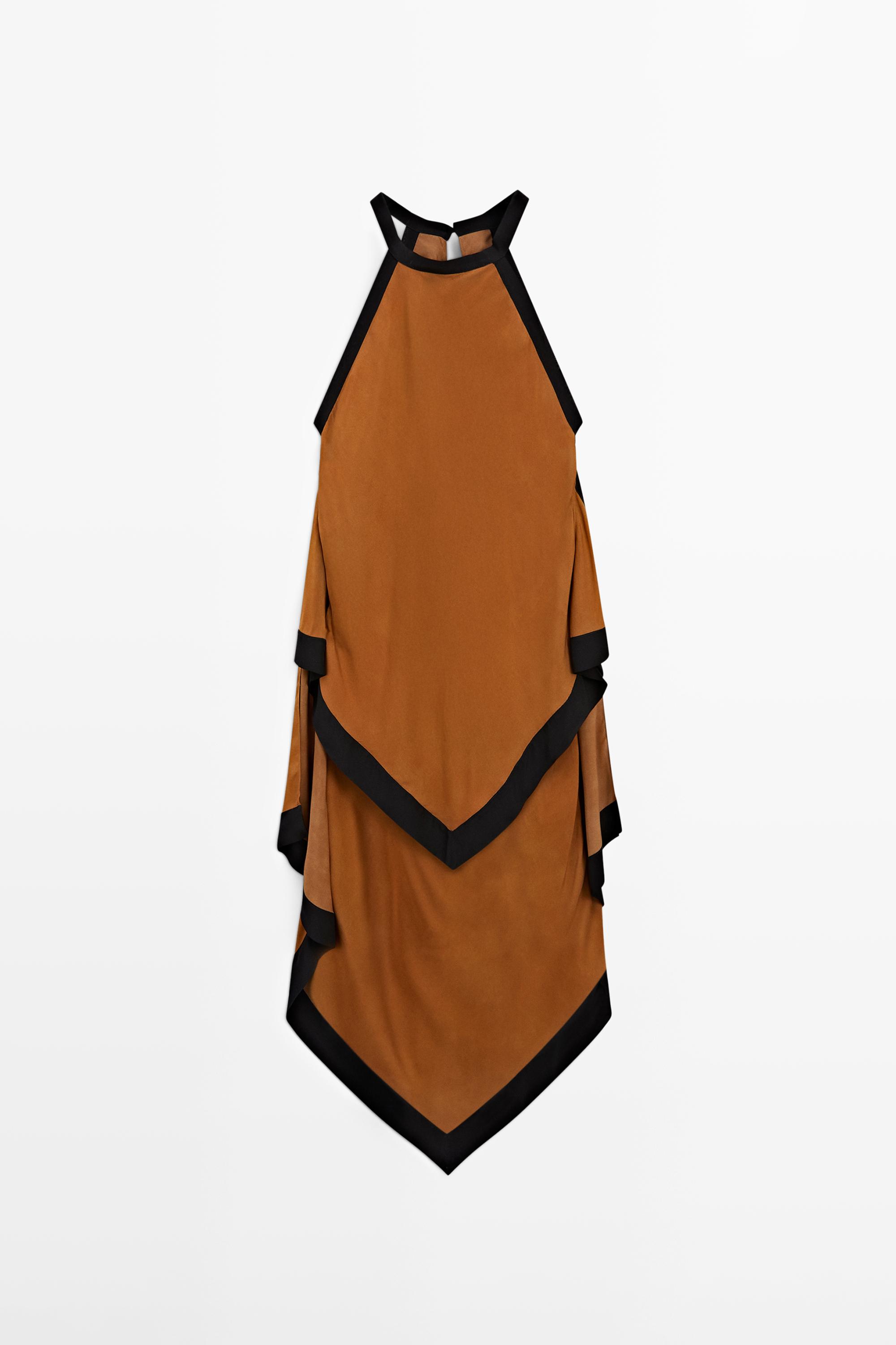 Midi dress with contrast layers