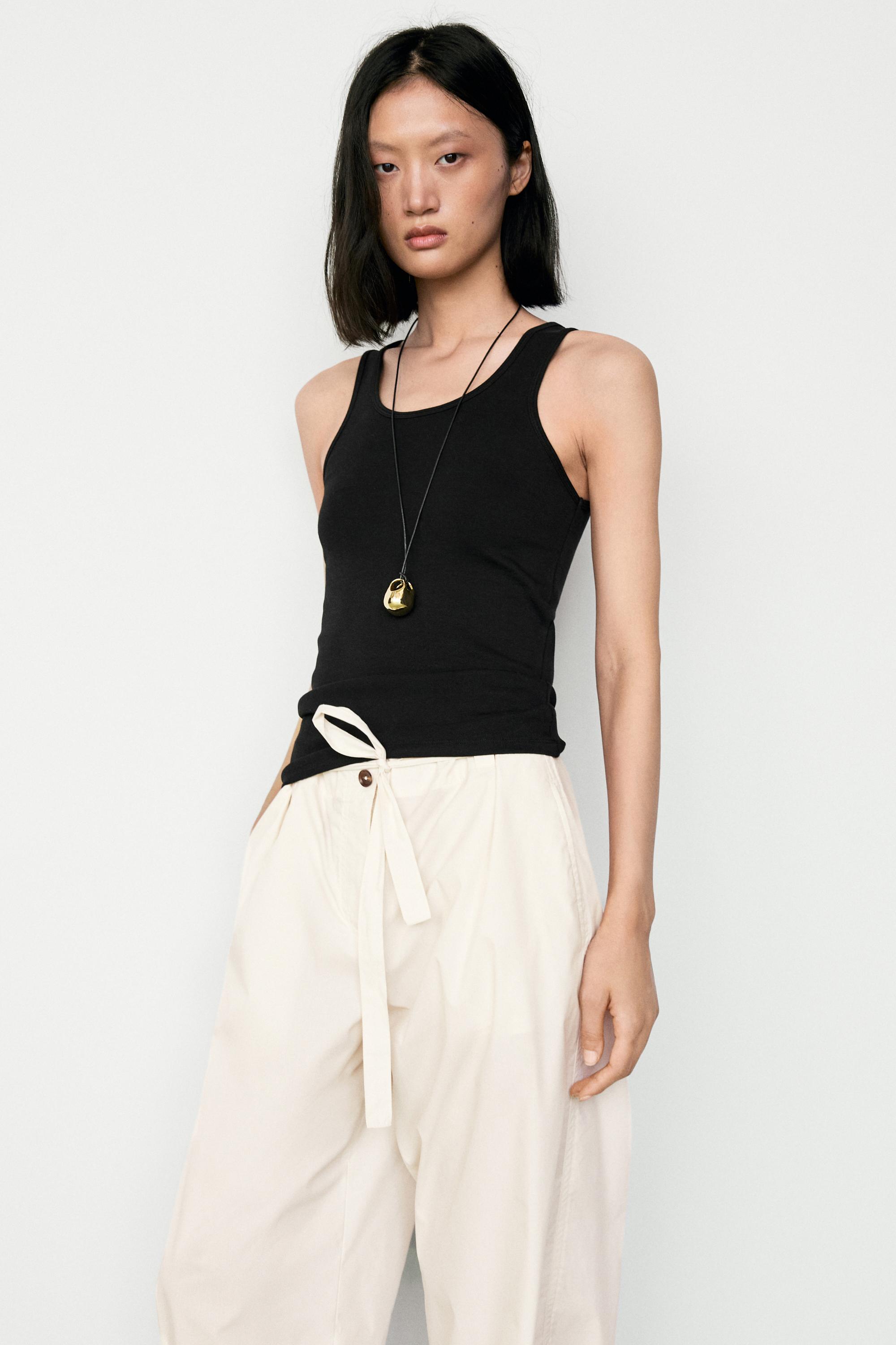 Cotton blend crew neck T-shirt