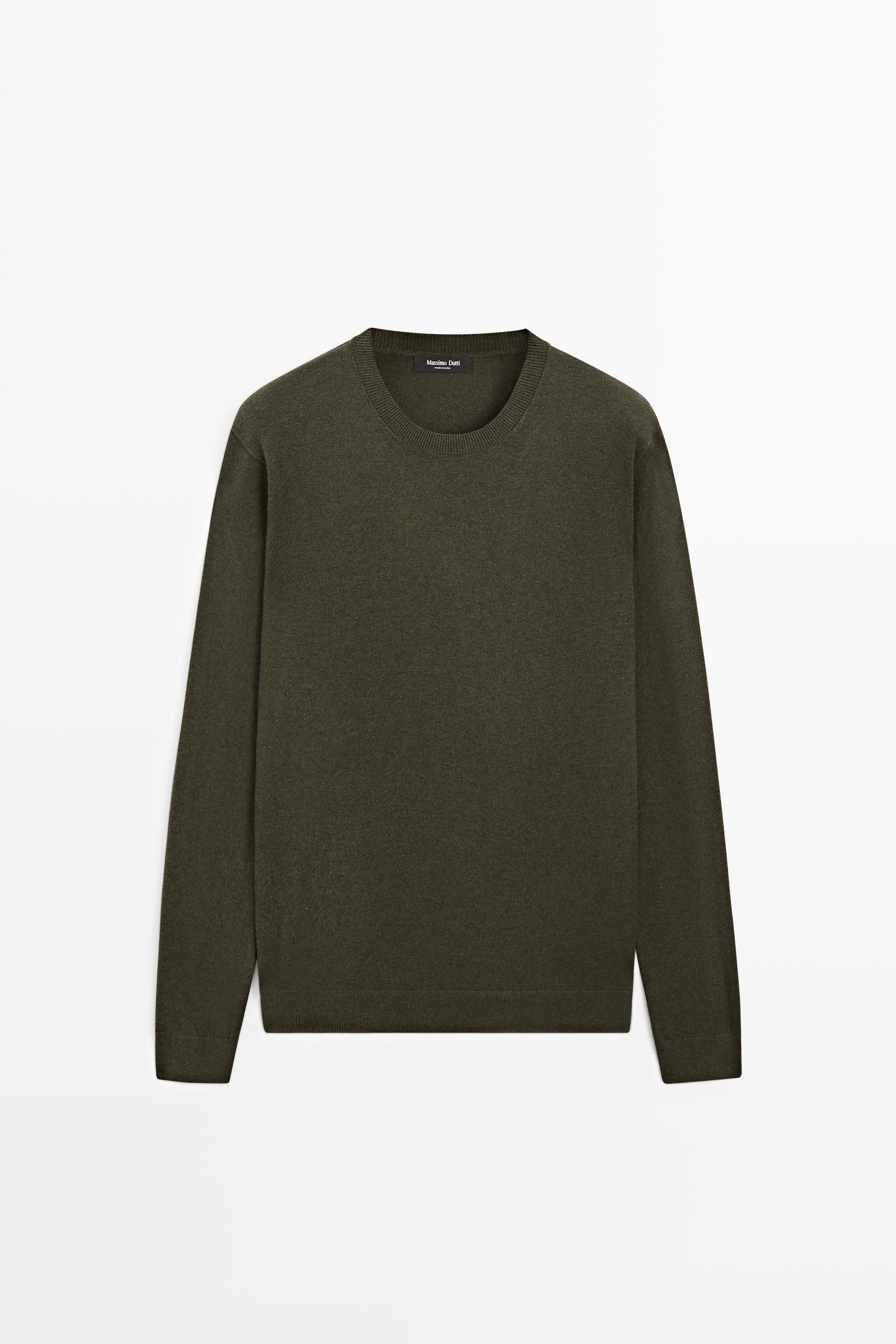 Cotton blend knit sweater