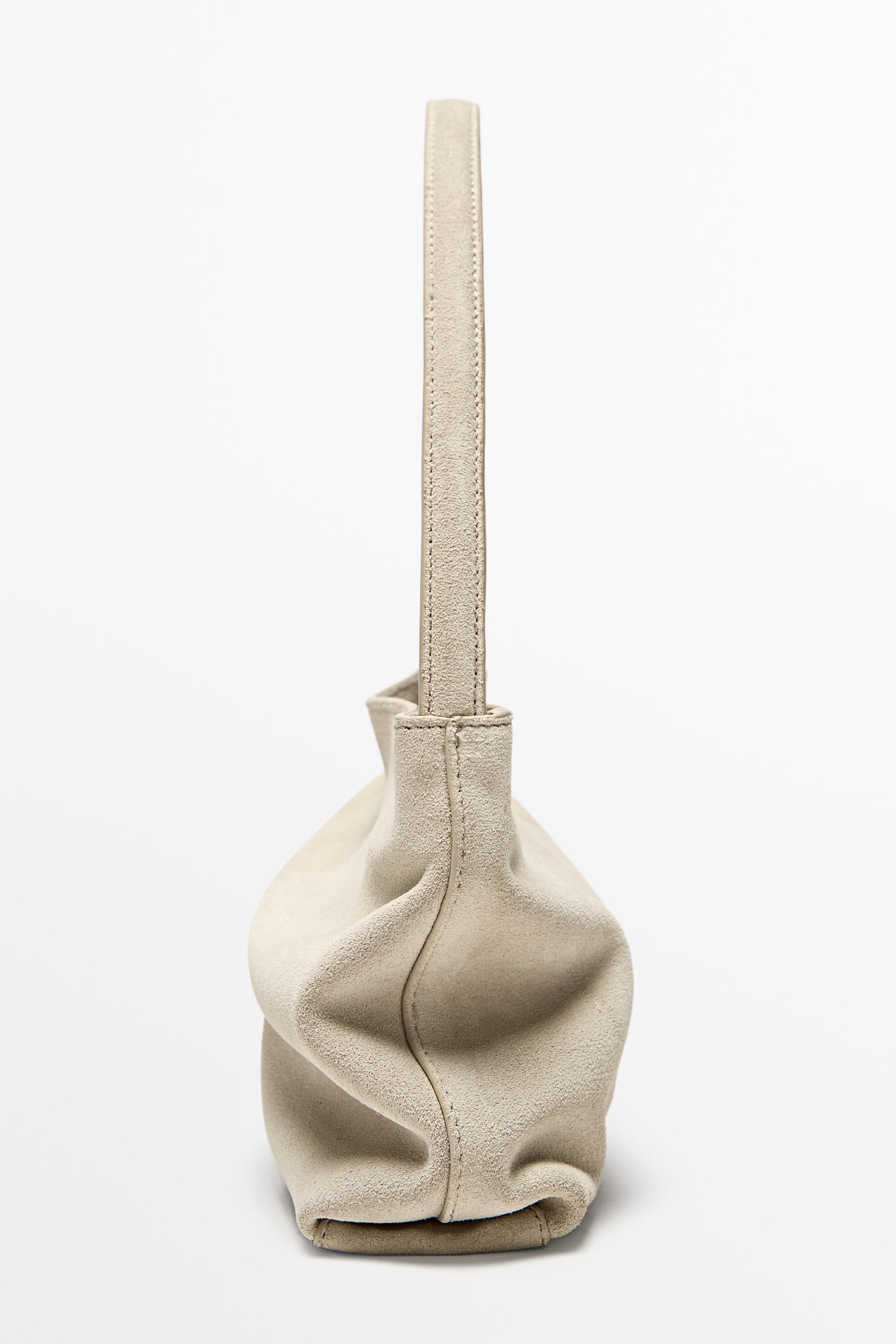 Split suede leather shoulder bag