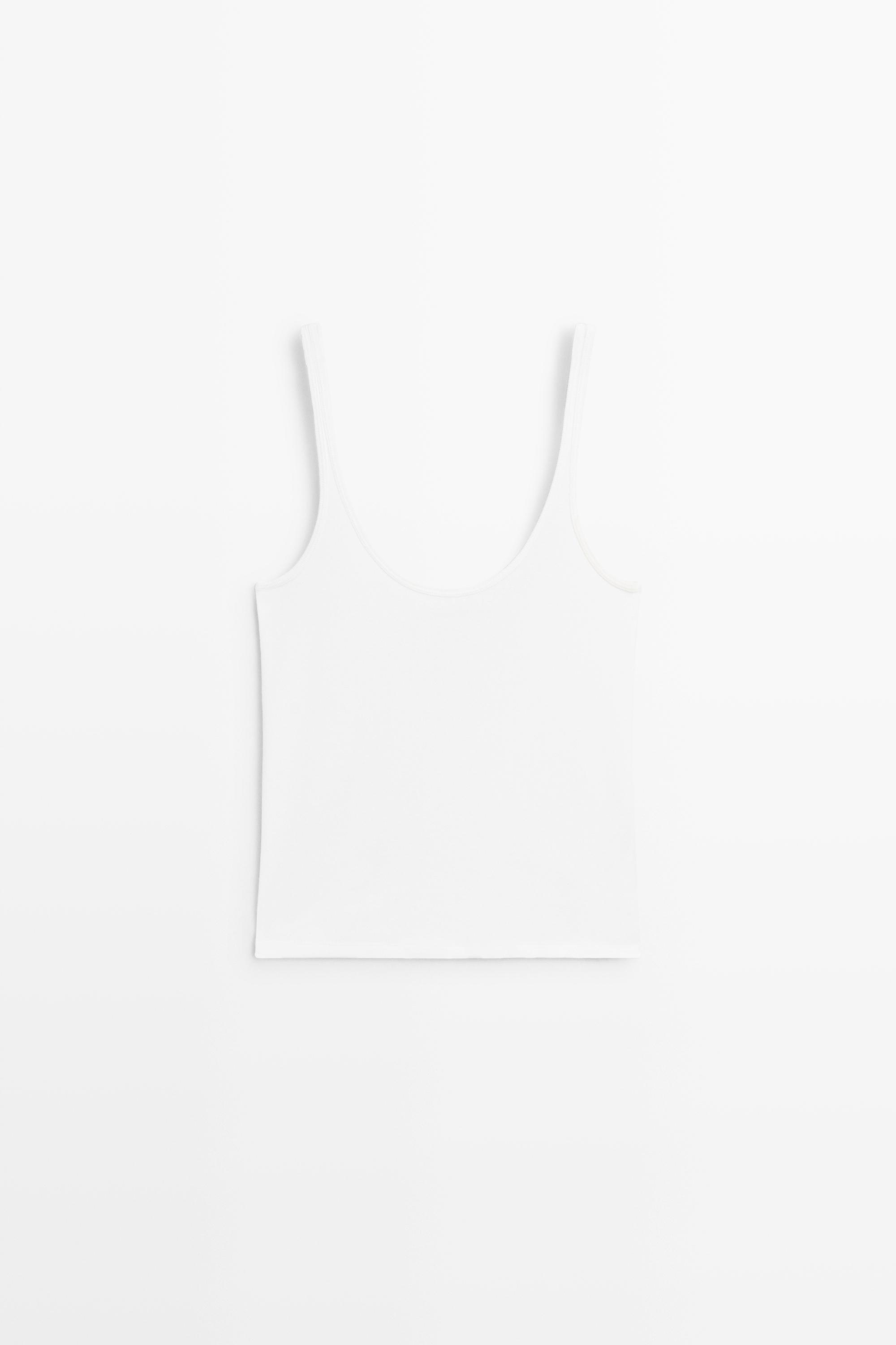 Strappy cotton blend top