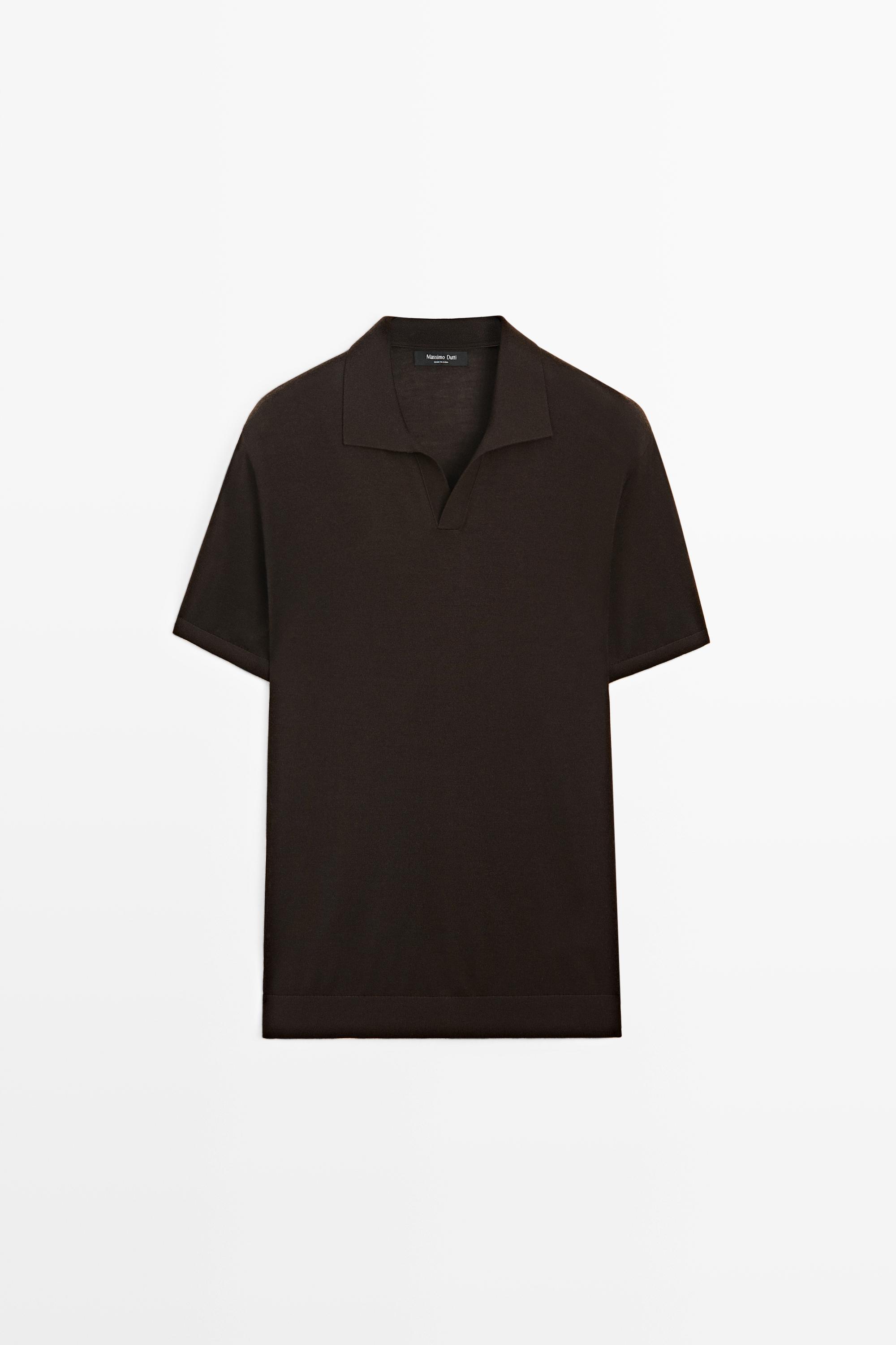 羊毛混纺短袖针织 POLO 衫