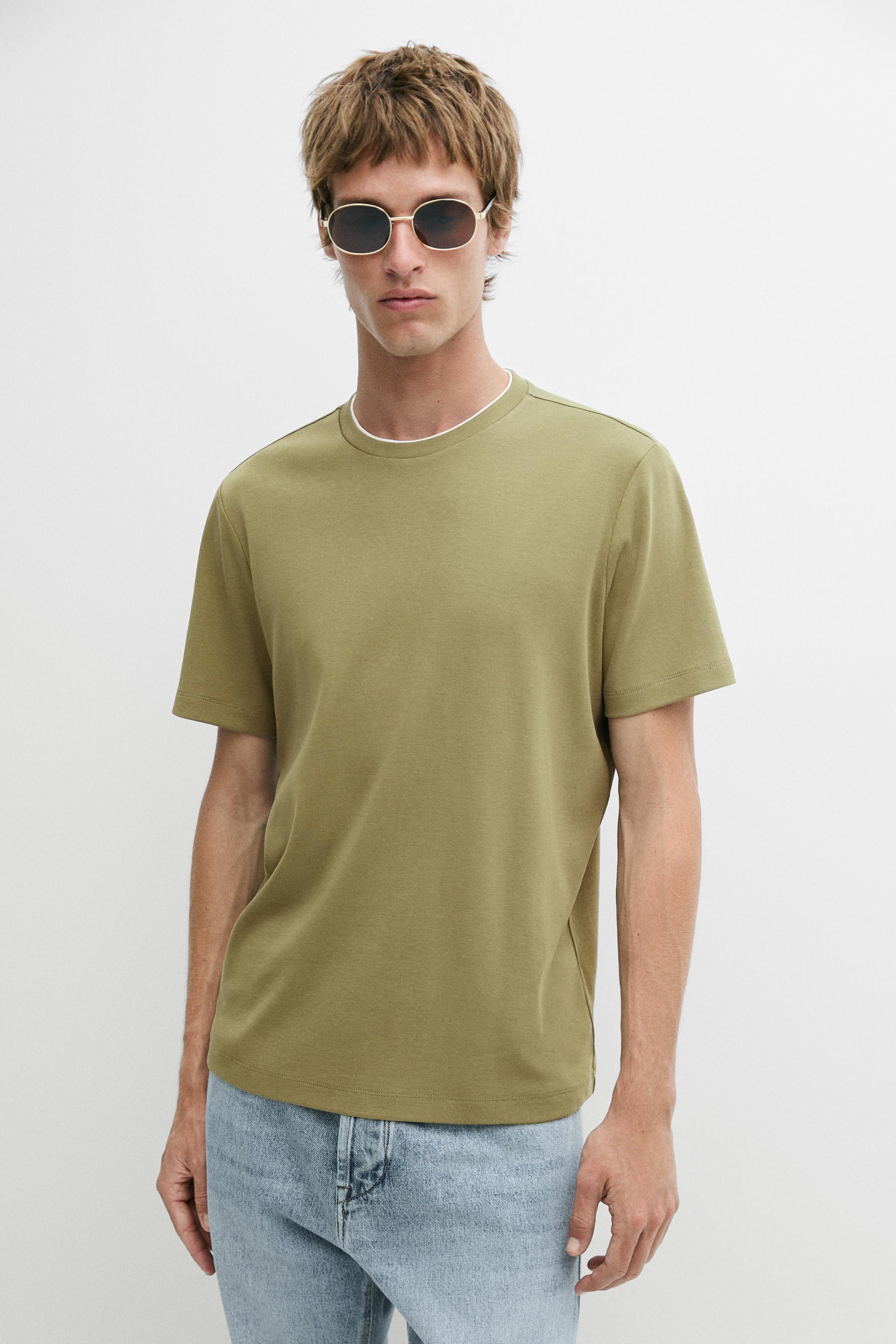 100% cotton layered collar T-shirt
