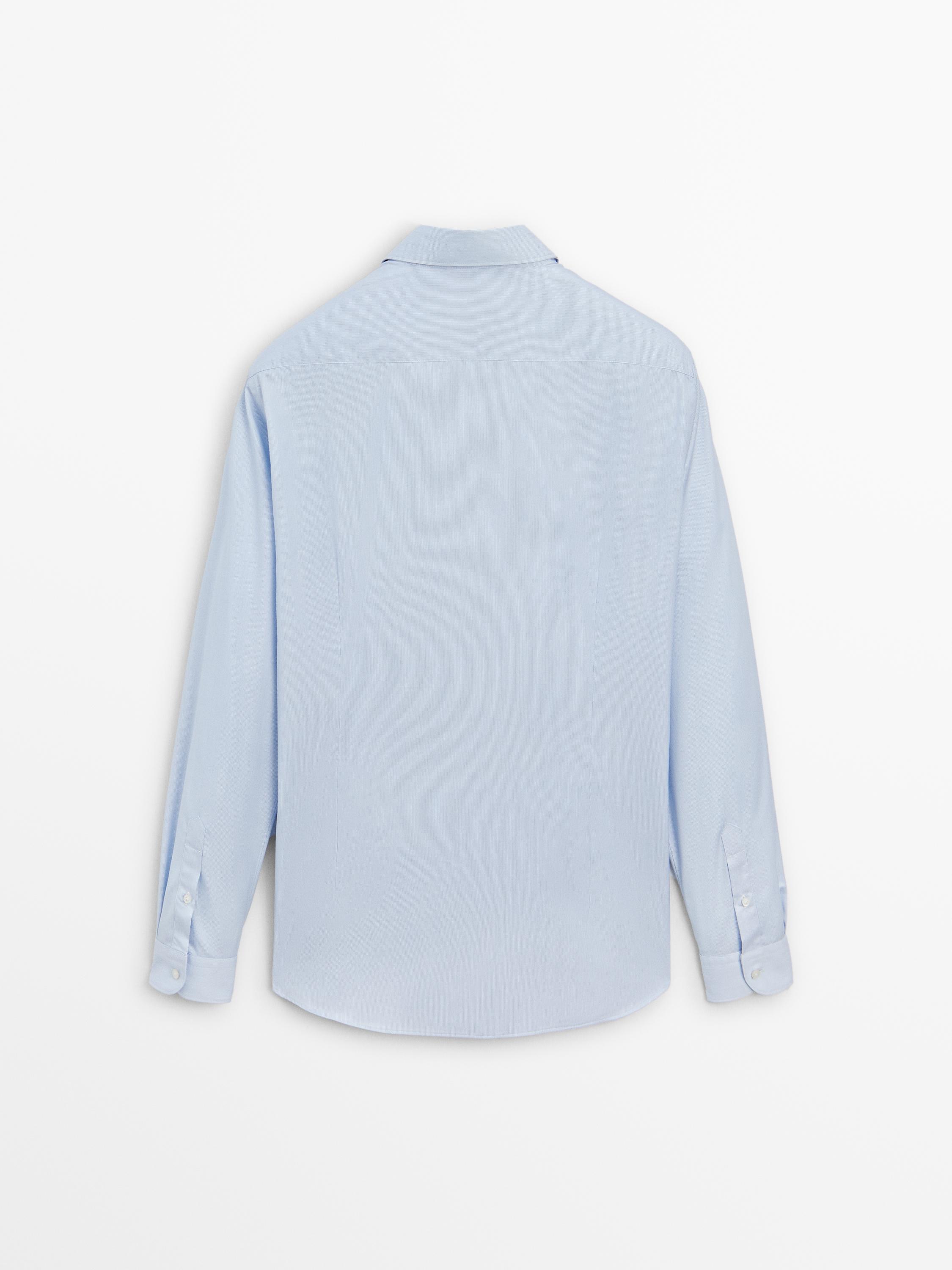 Slim fit micro-striped shirt