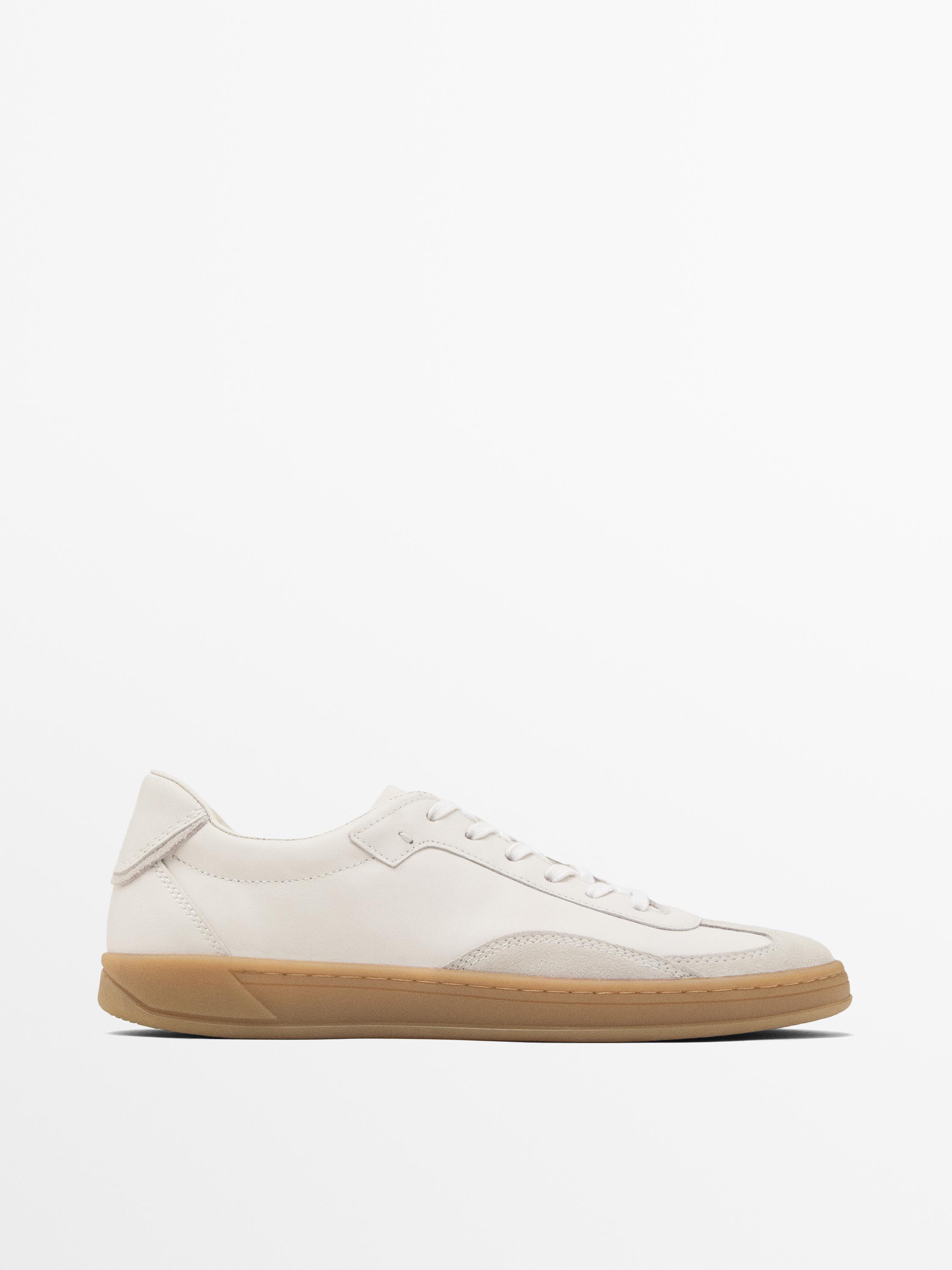 White nappa trainers