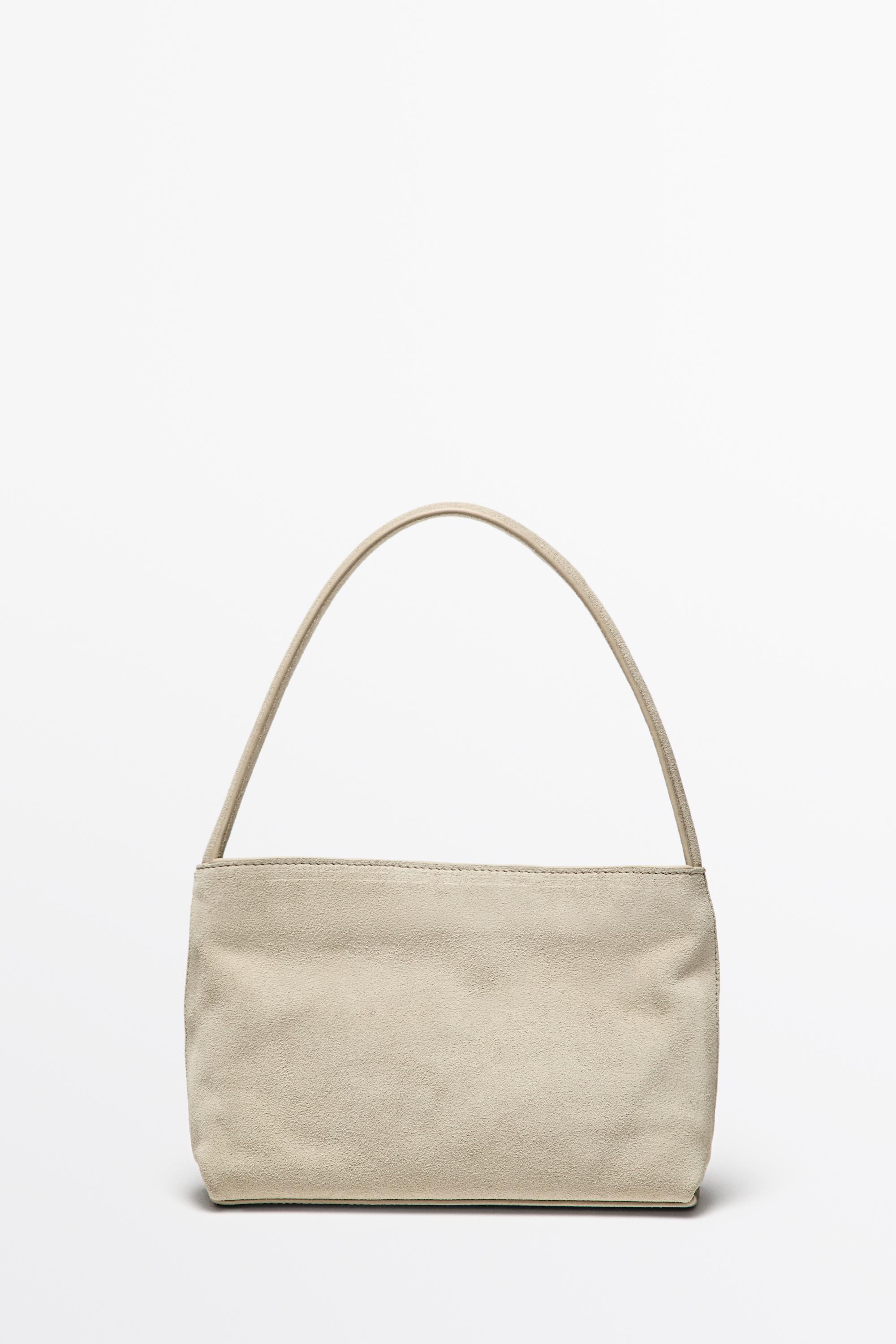 Split suede leather shoulder bag