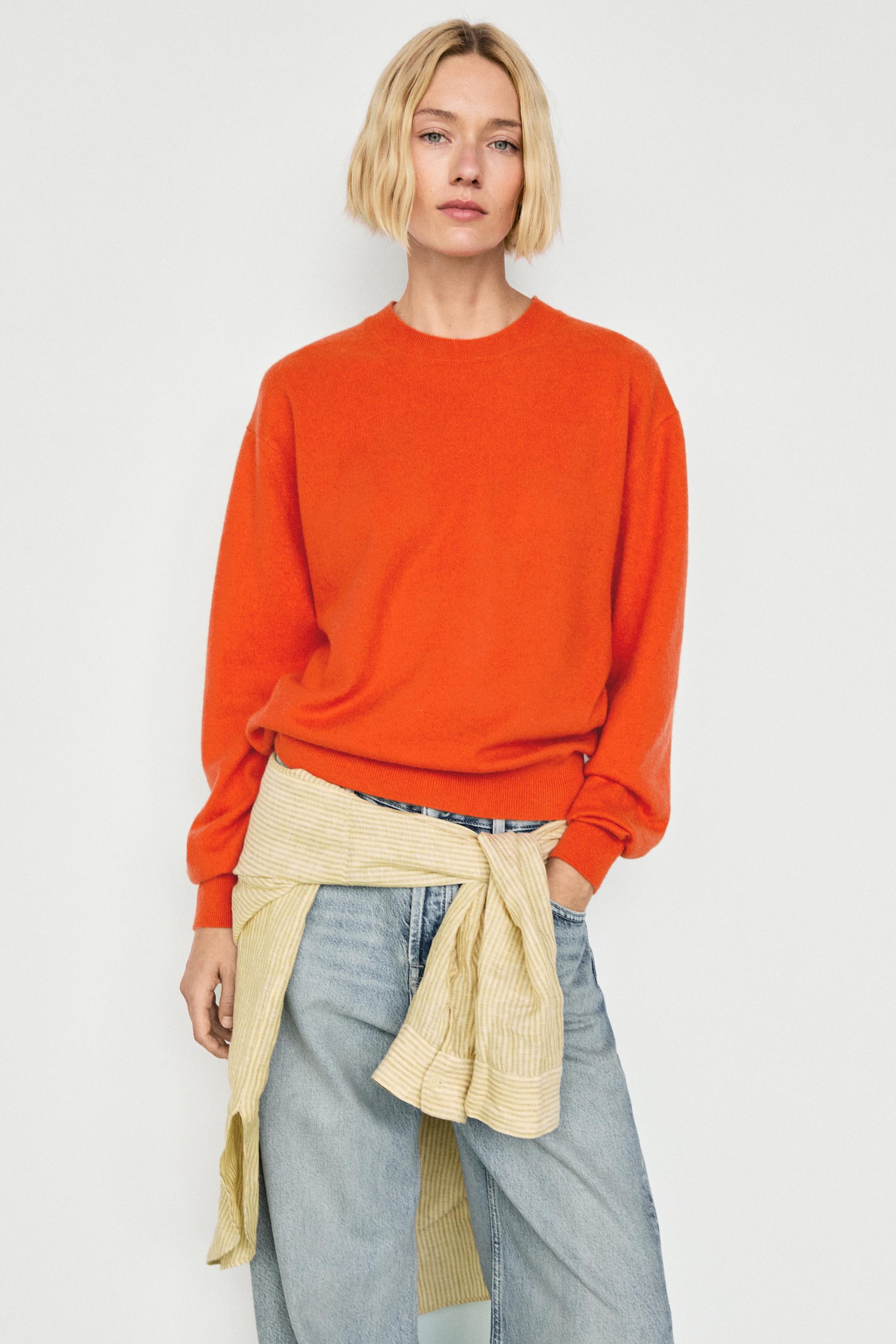 100% cashmere long sleeve sweater