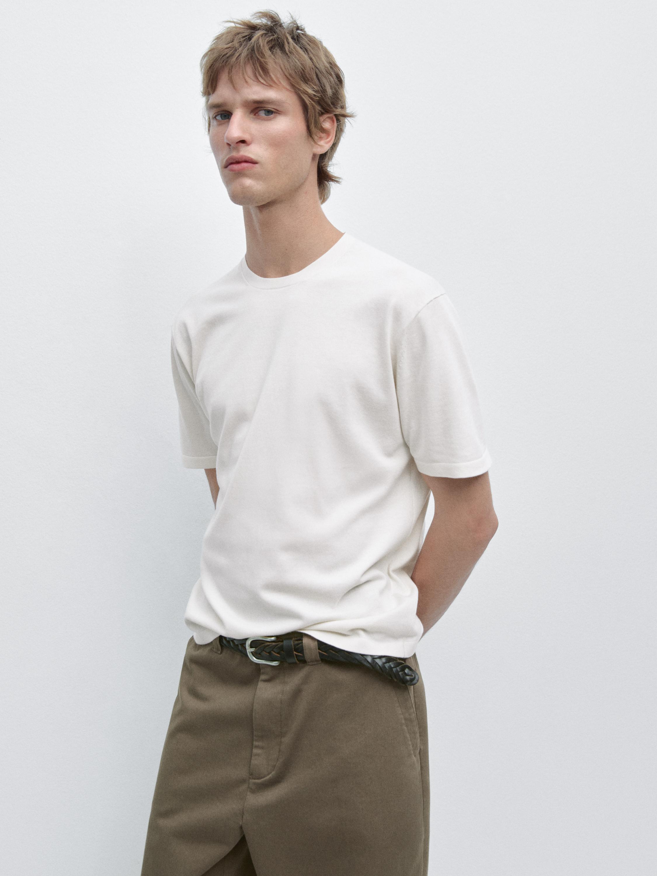 100% cotton short sleeve knit sweater