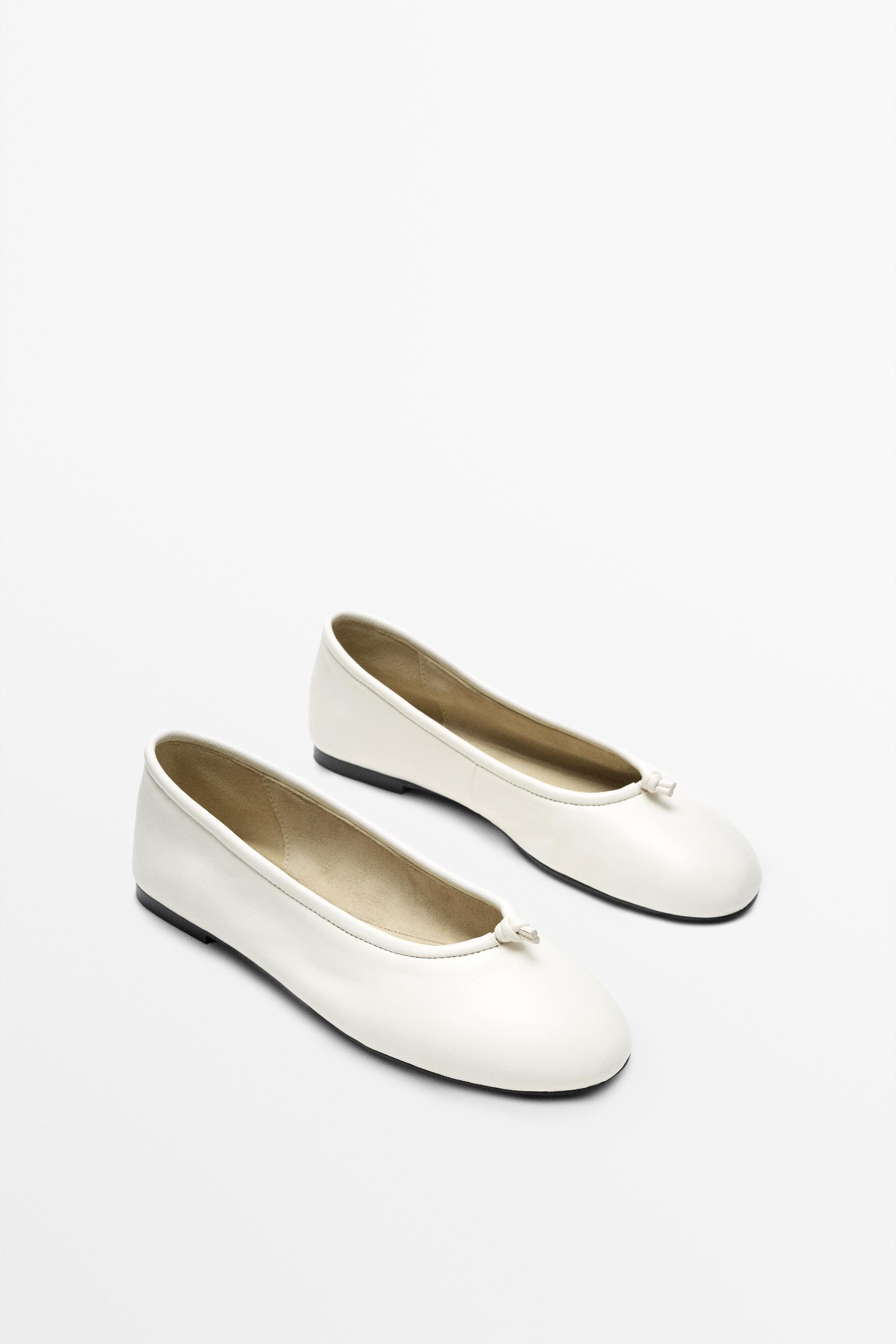 Leather knot ballet flat