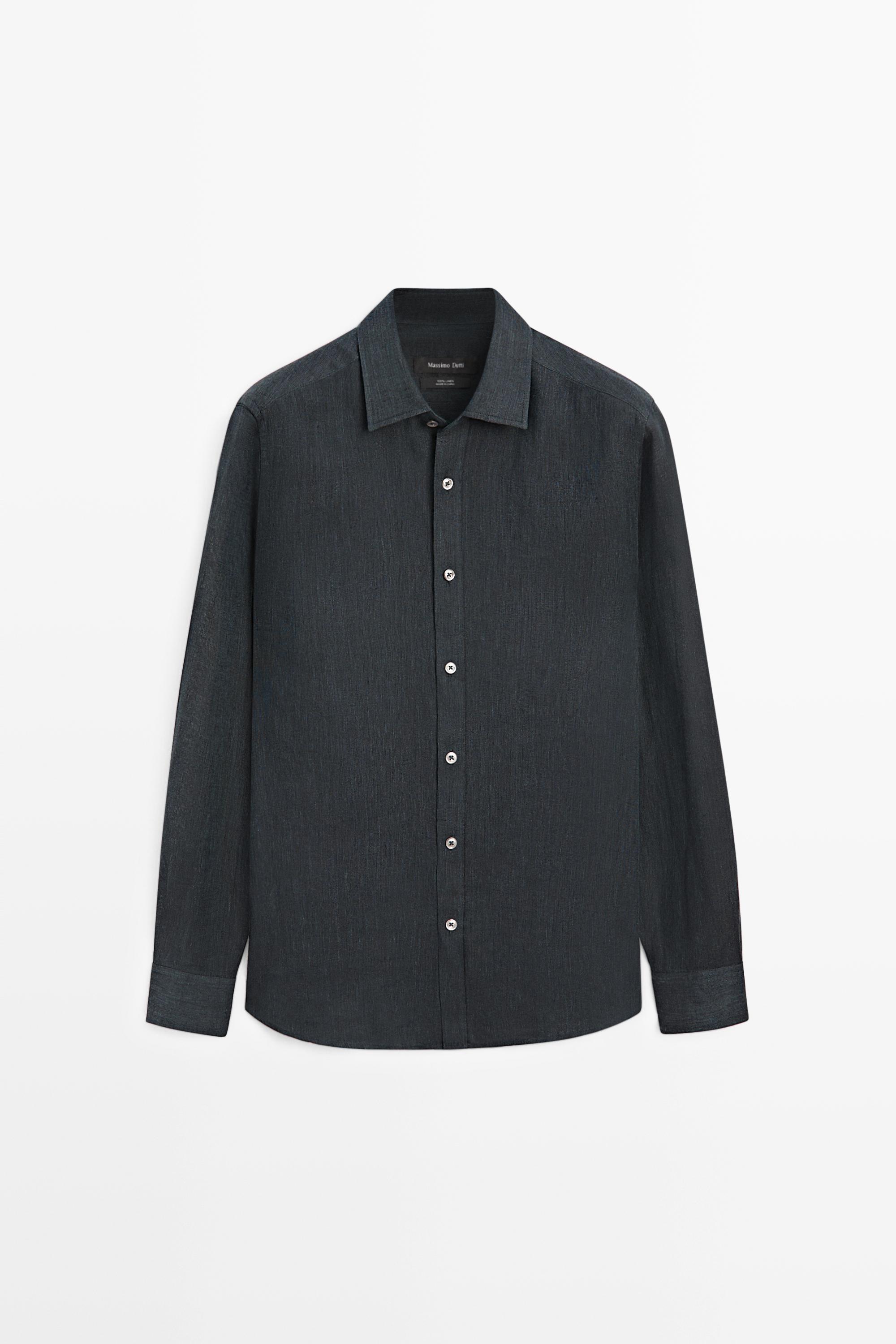 Regular fit 100% linen shirt