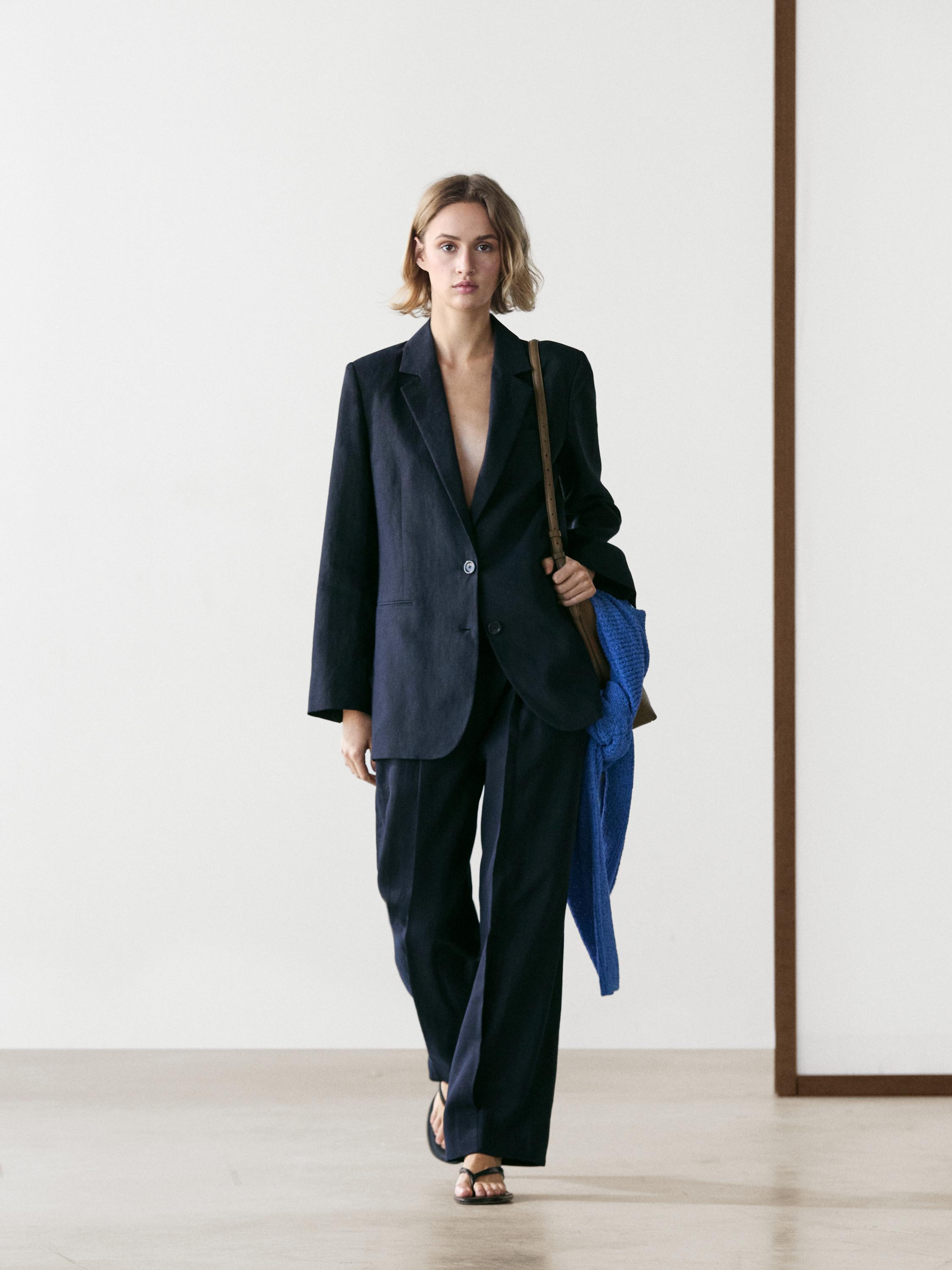 Linen suit trousers