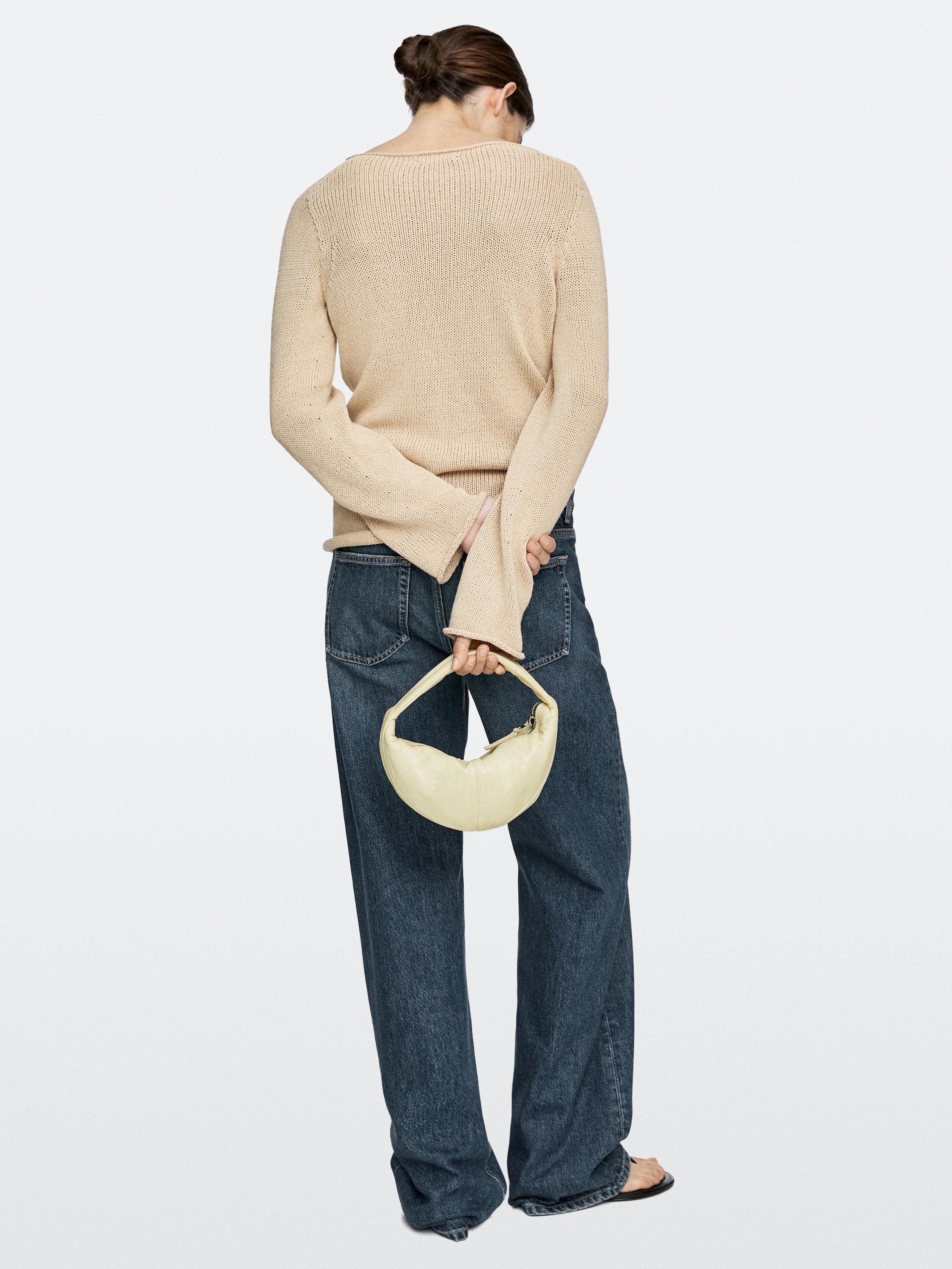Mini nappa leather half-moon bag