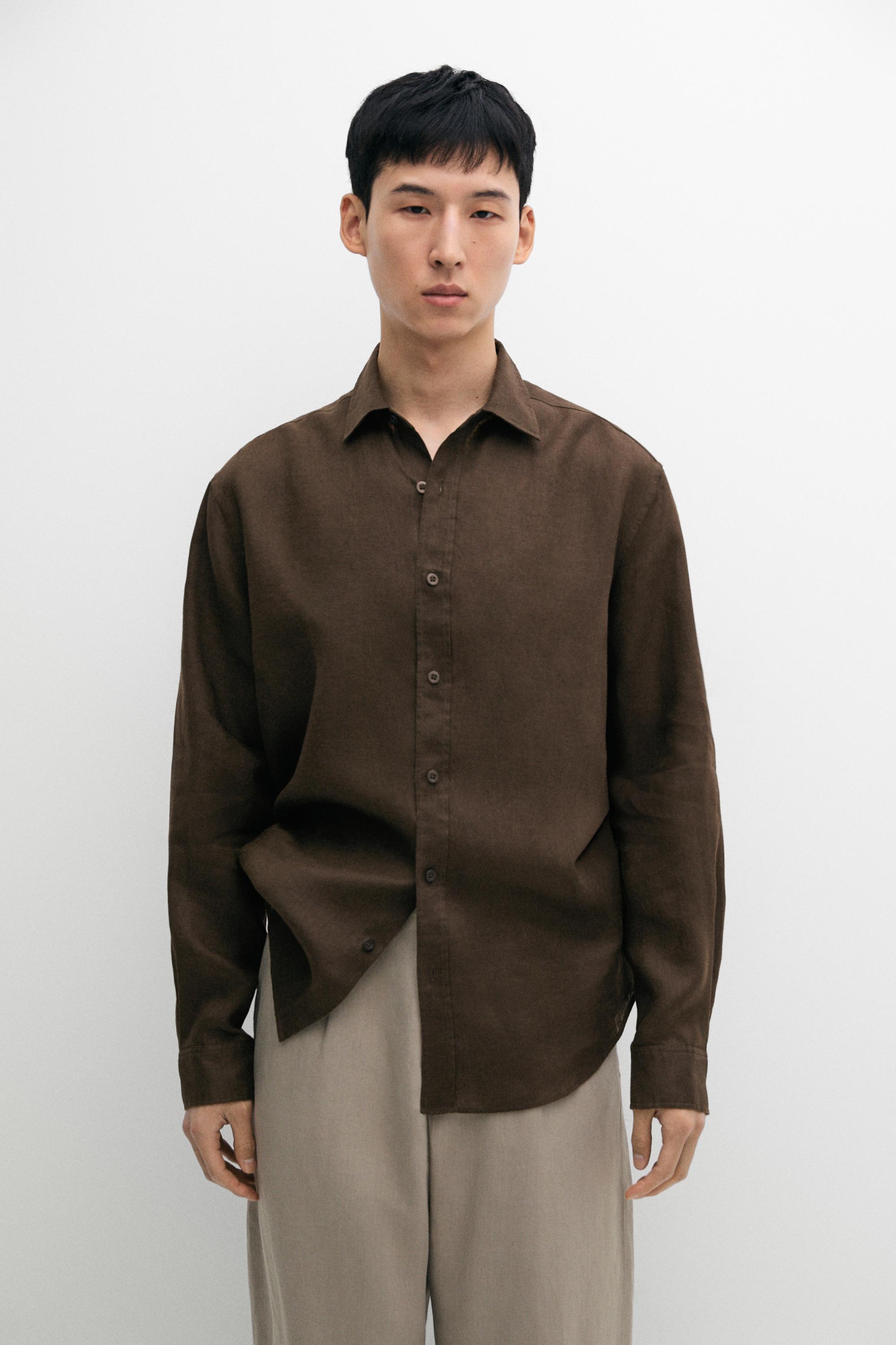 100% linen slim fit shirt