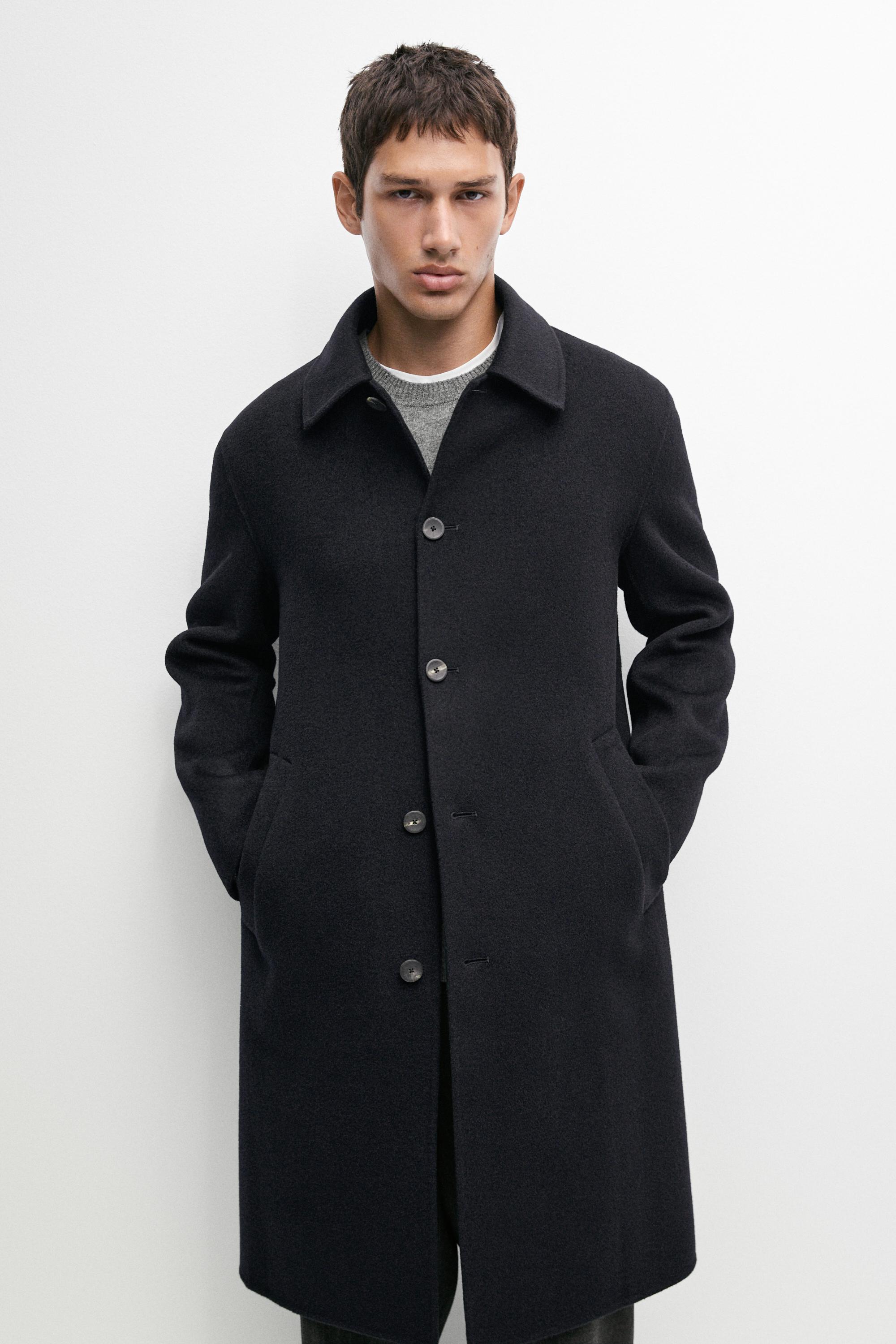 Double-faced wool long coat