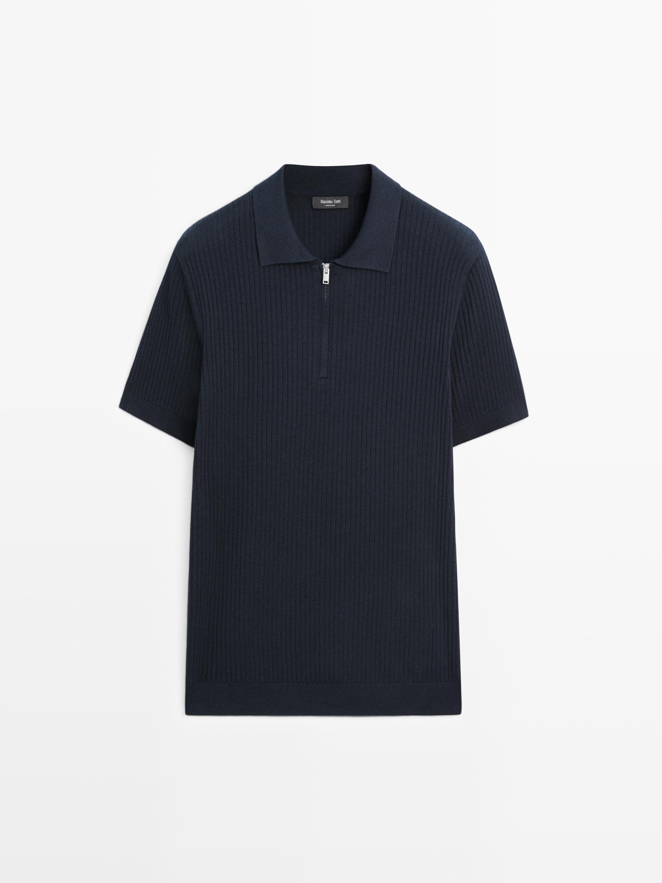 Quarter-zip knit polo sweater