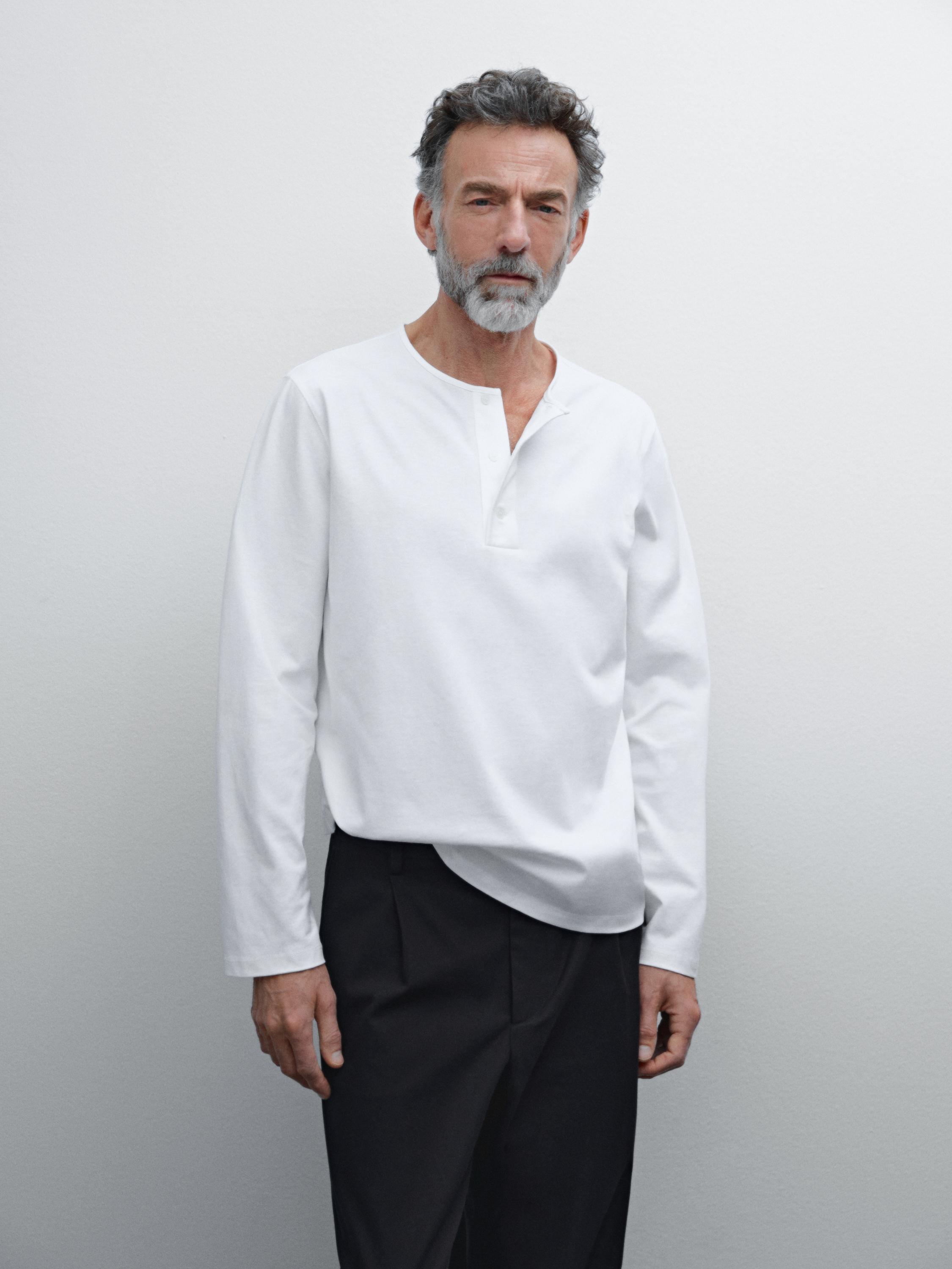 100% cotton henley T-shirt