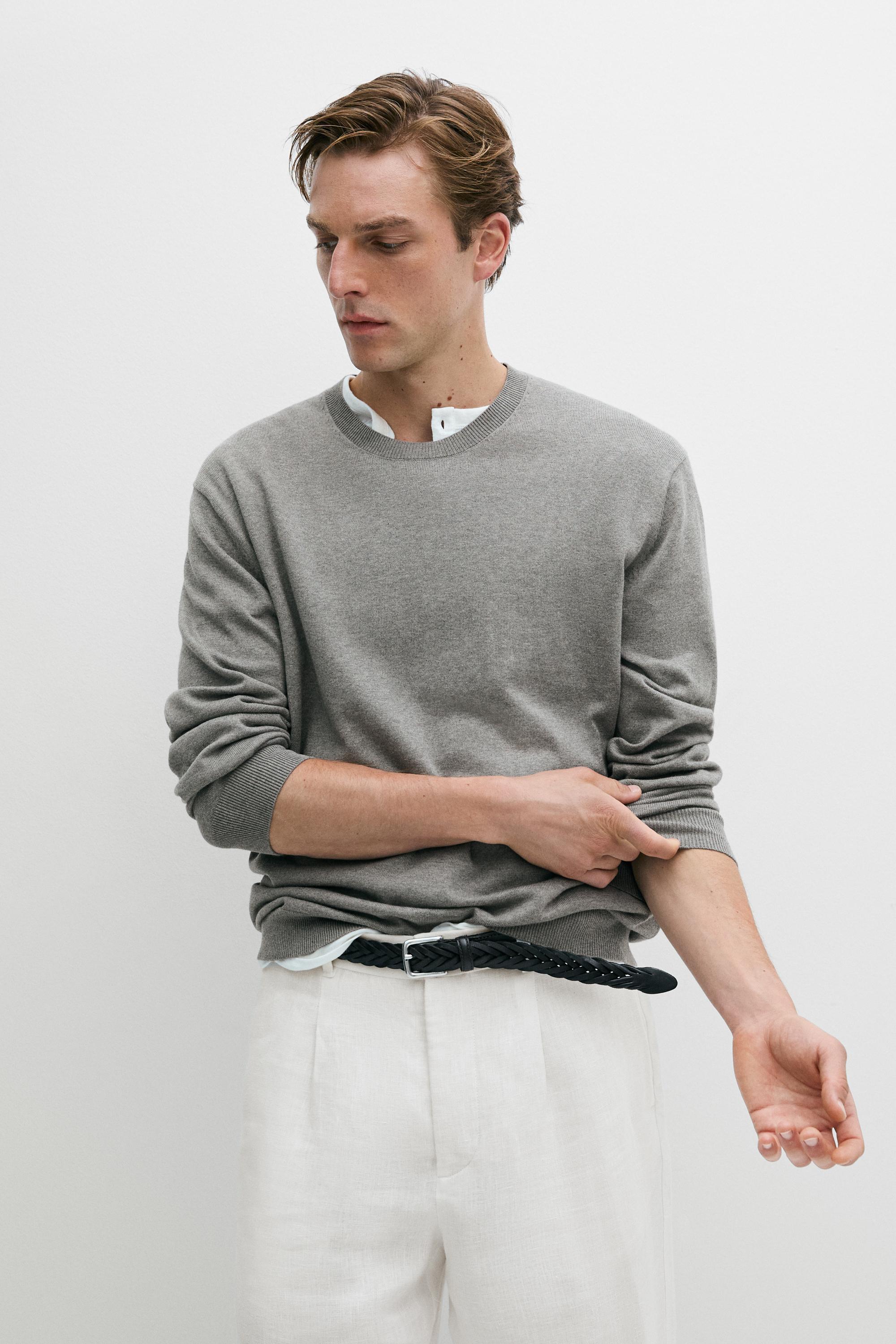 Cotton blend knit sweater