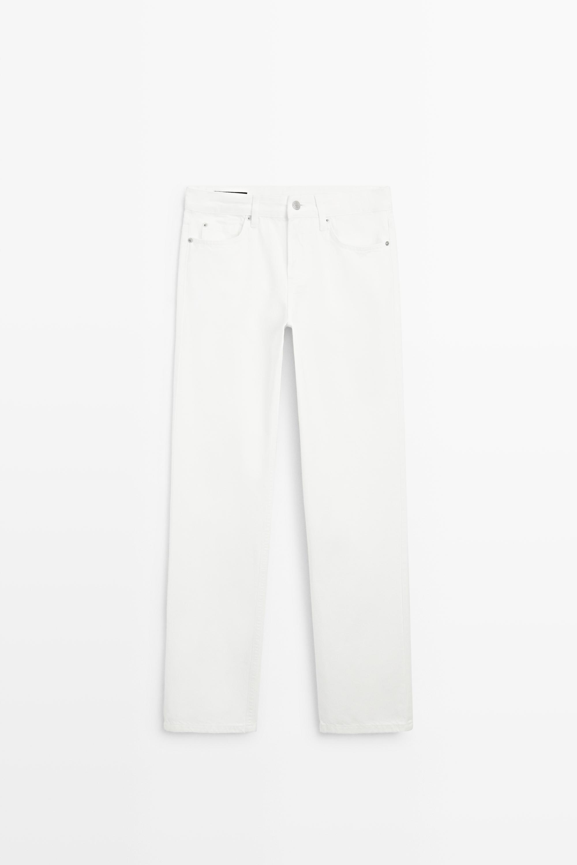 Low-rise straight-leg jeans
