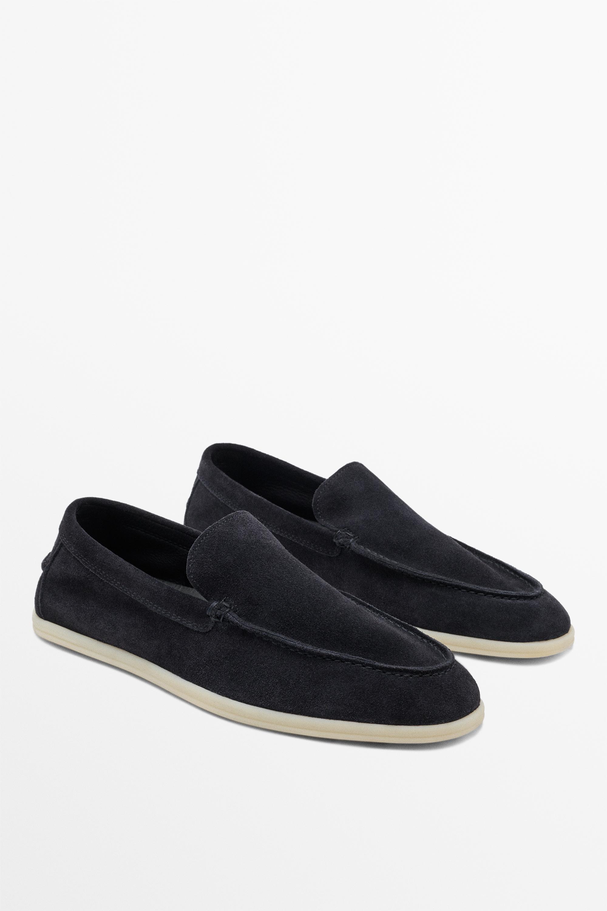 Soft split leather loafers
