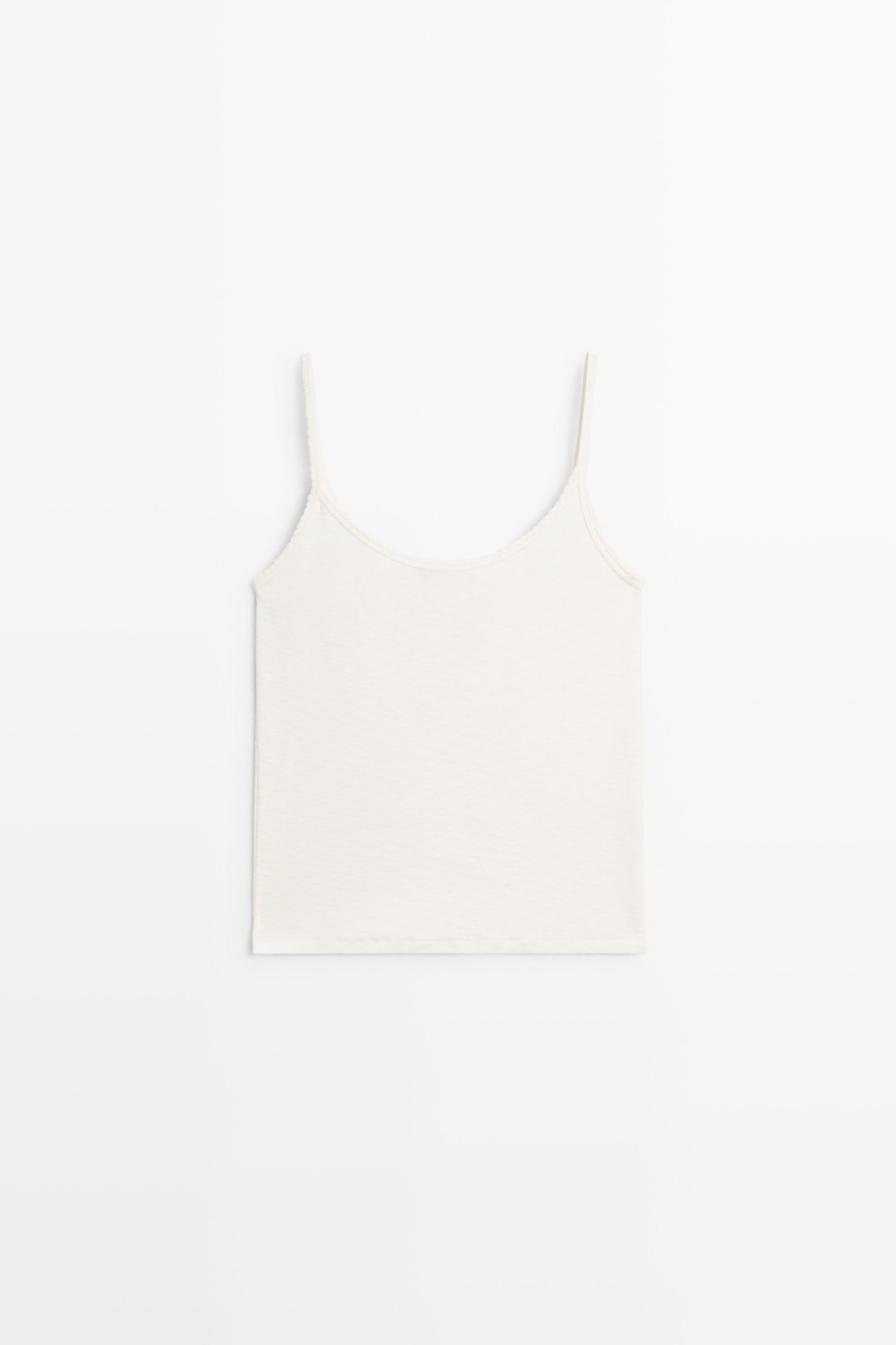 Cotton blend strappy top