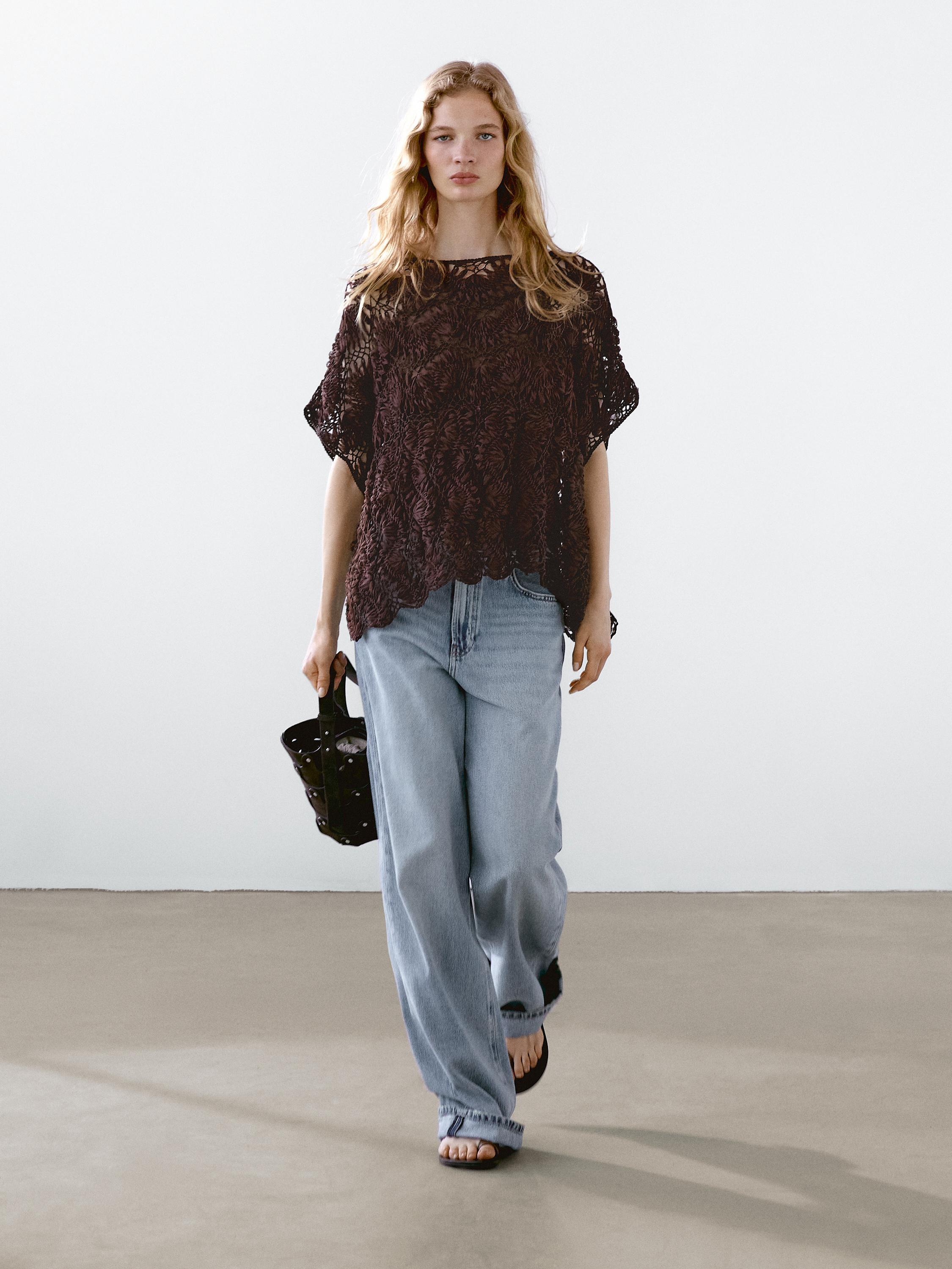 Cutwork crochet cape
