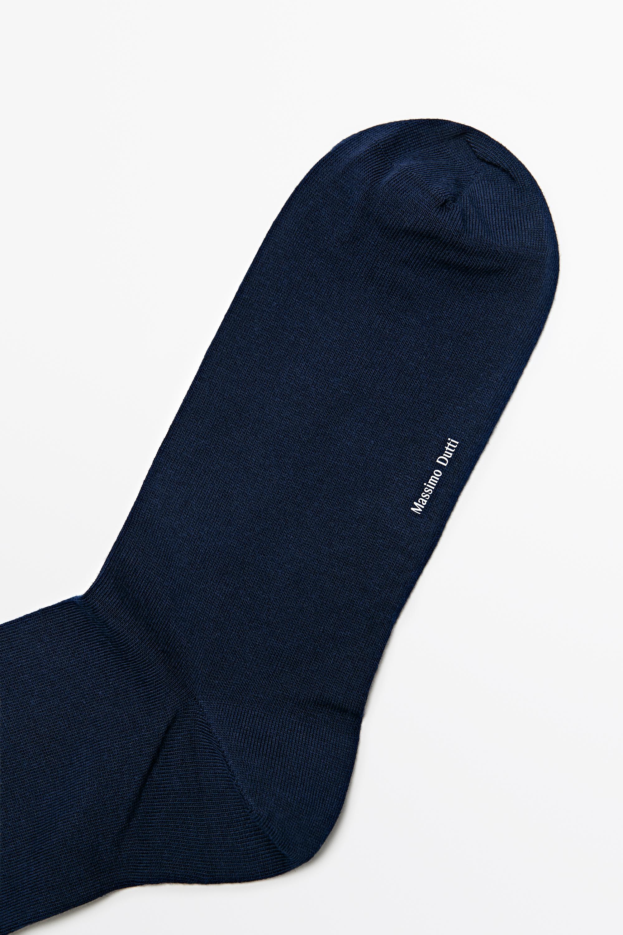 Plain cotton blend knit socks