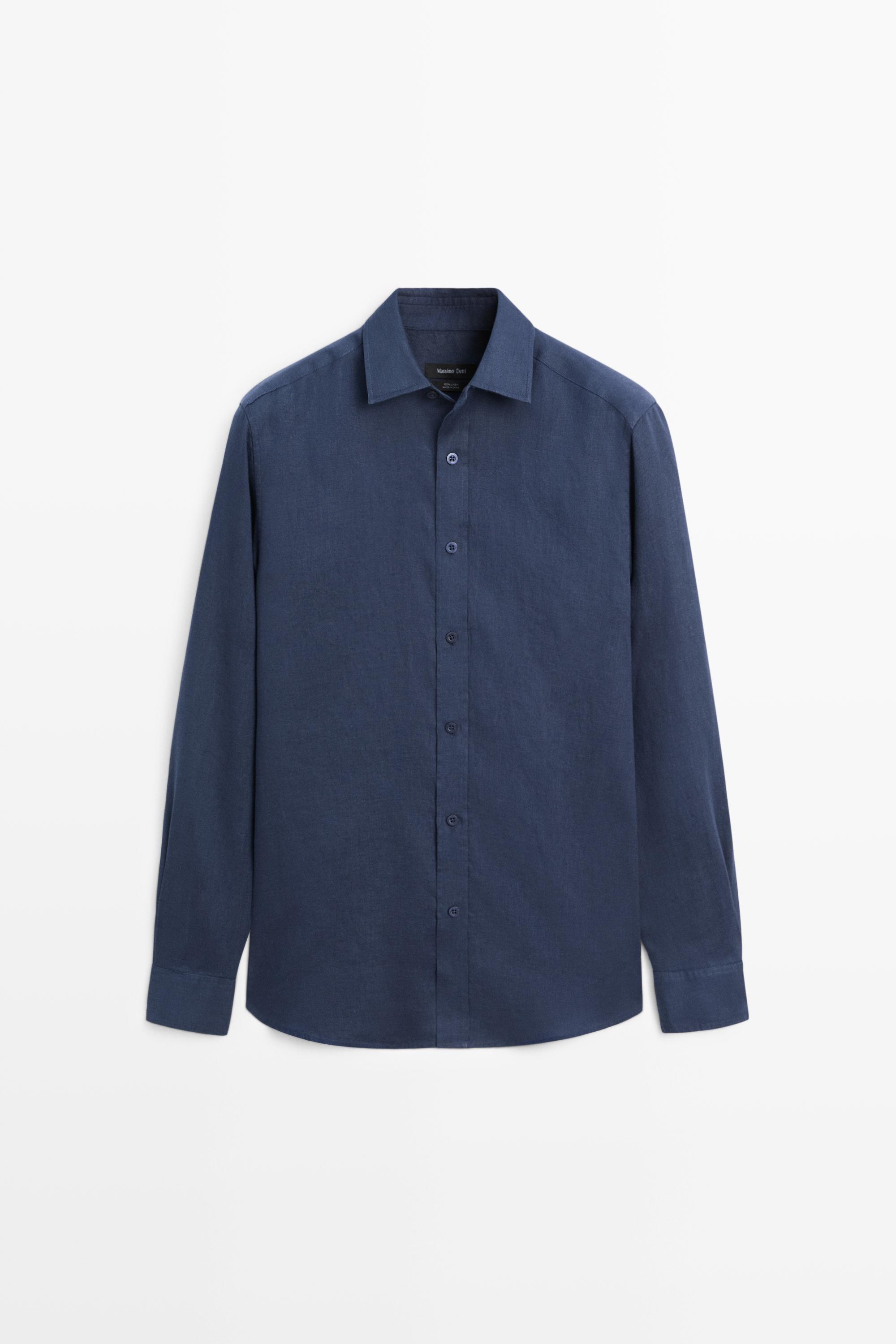 Slim fit 100% linen shirt