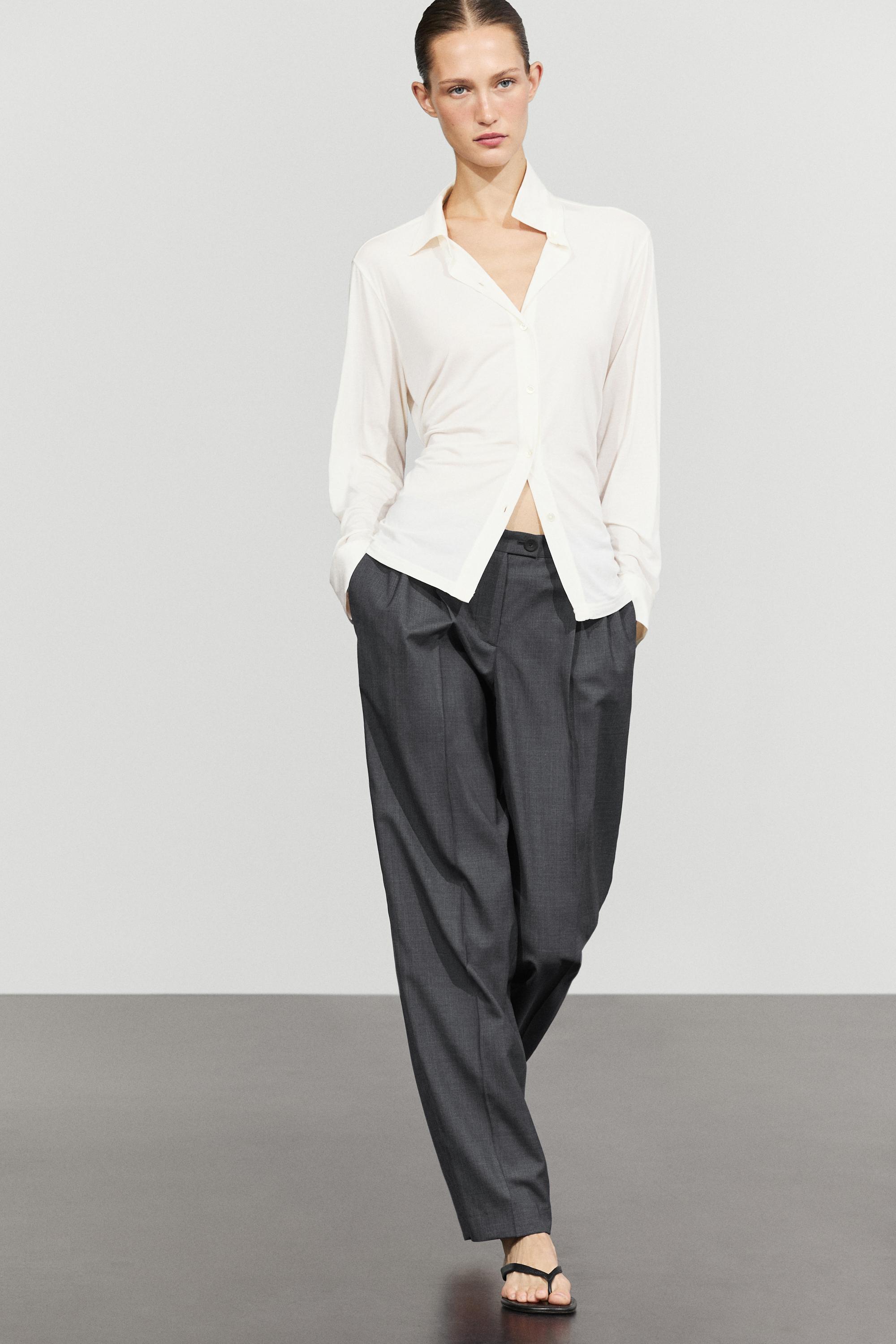 100% cool wool pleated pants