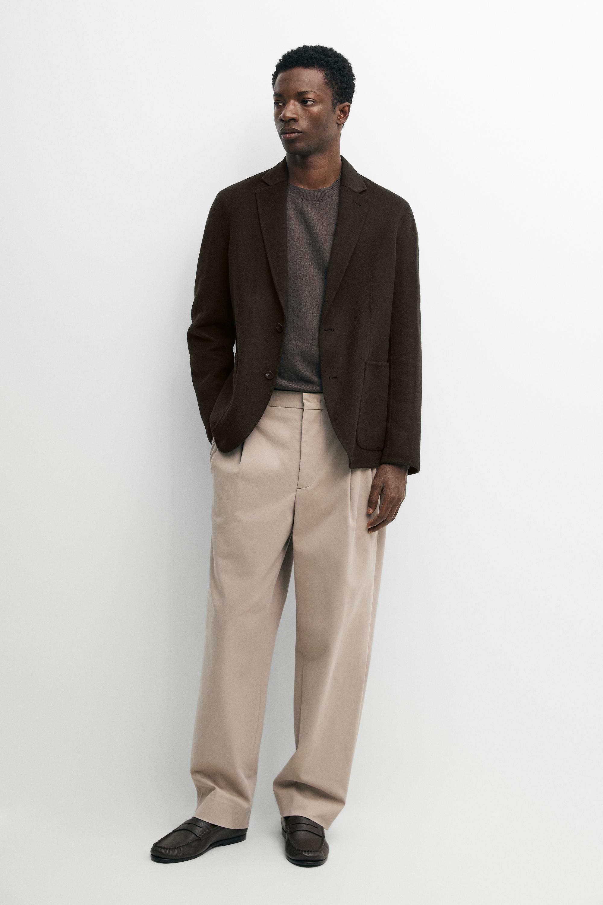 Cotton blend darted pants
