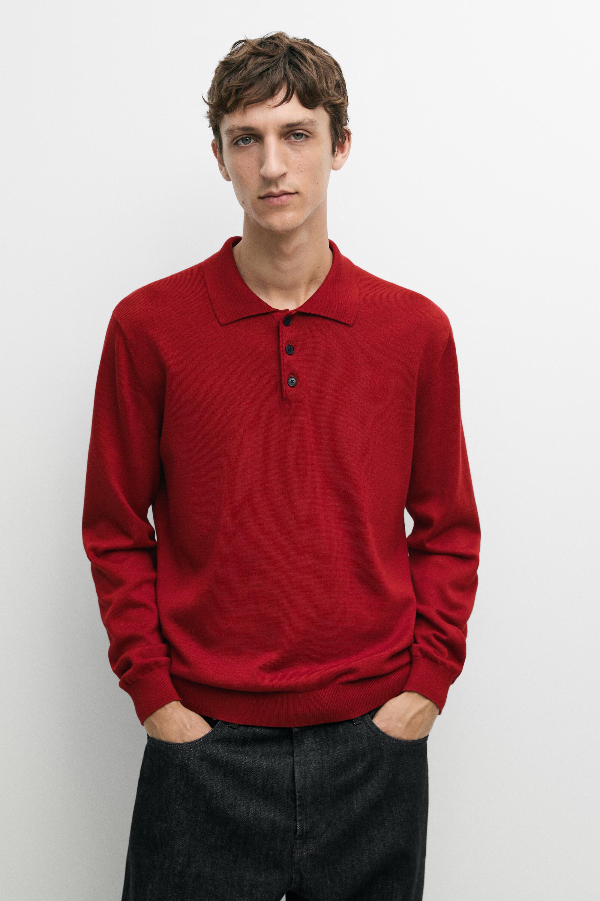 100% cotton knit polo sweater