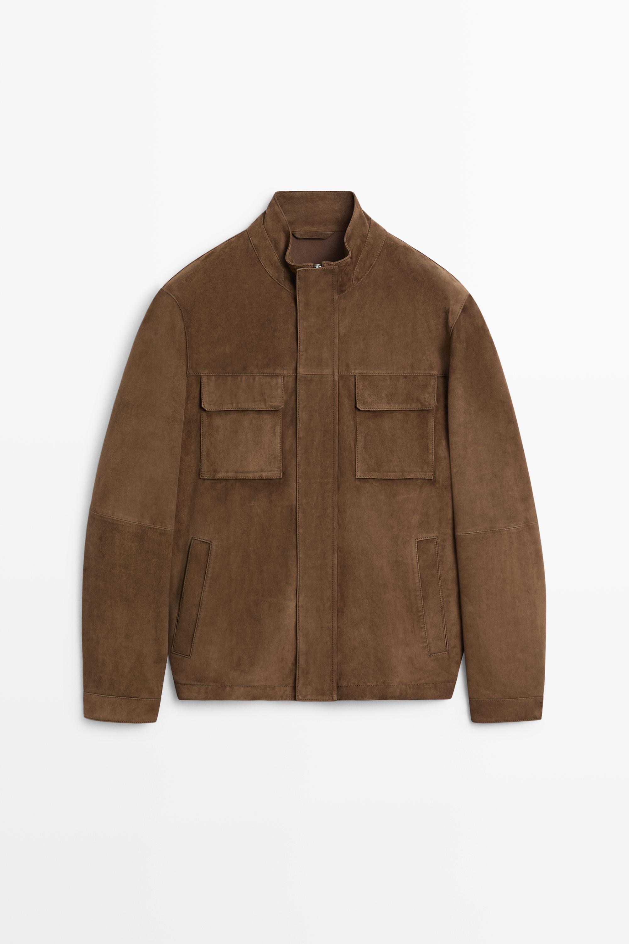 Suede jacket with pocket details