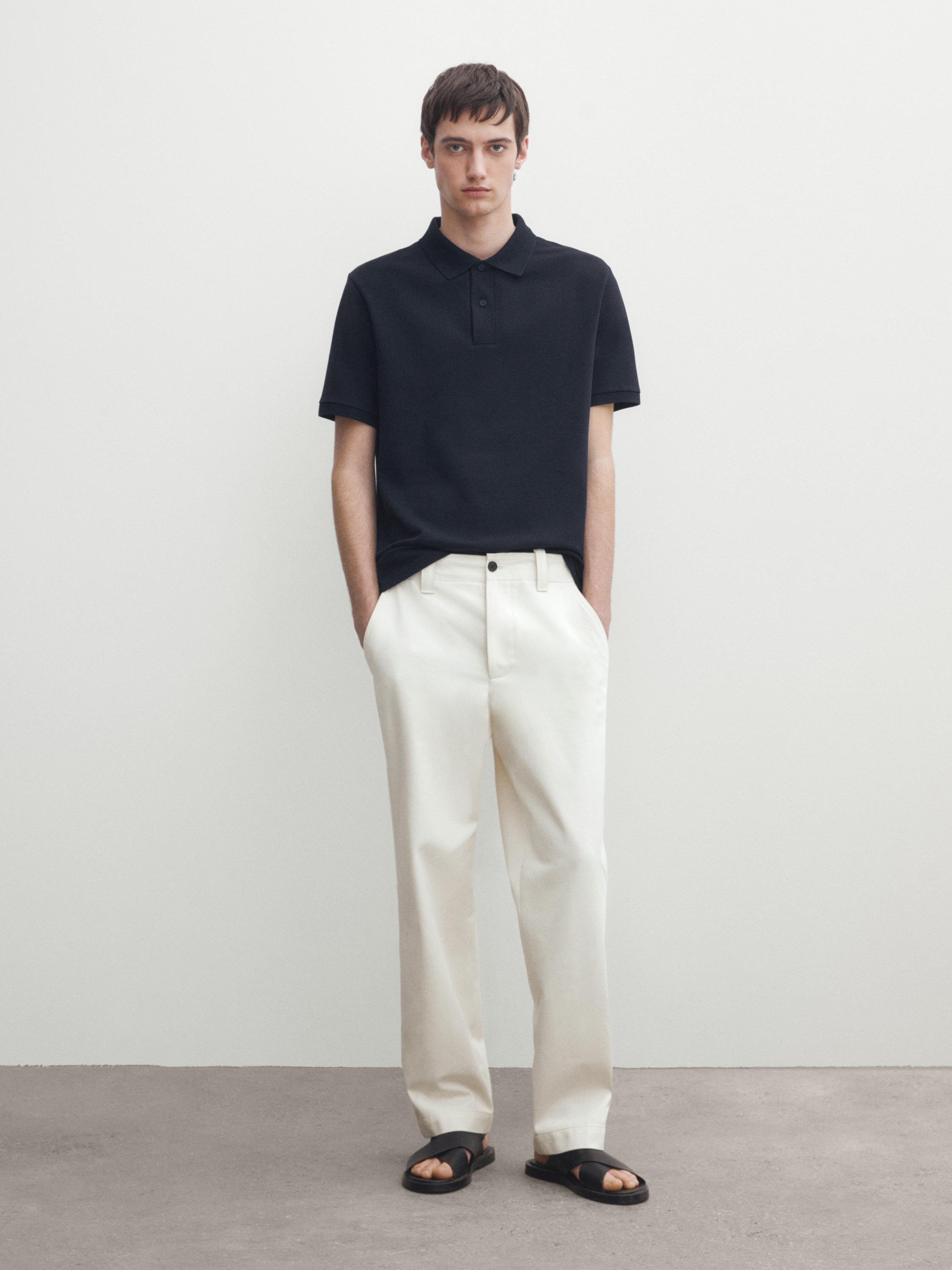细纹理棉质网眼布 POLO 衫
