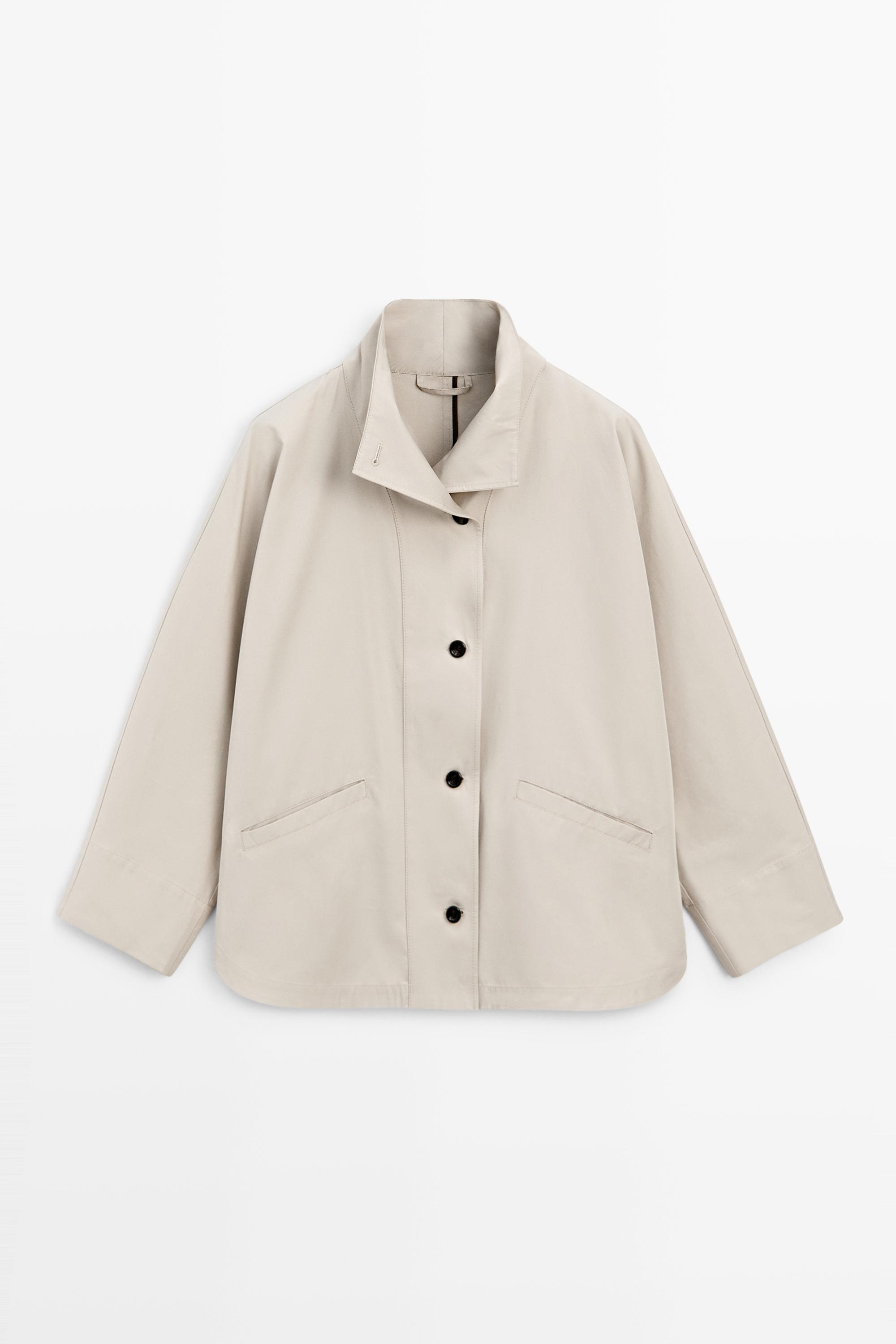 Jacket with high collar detail