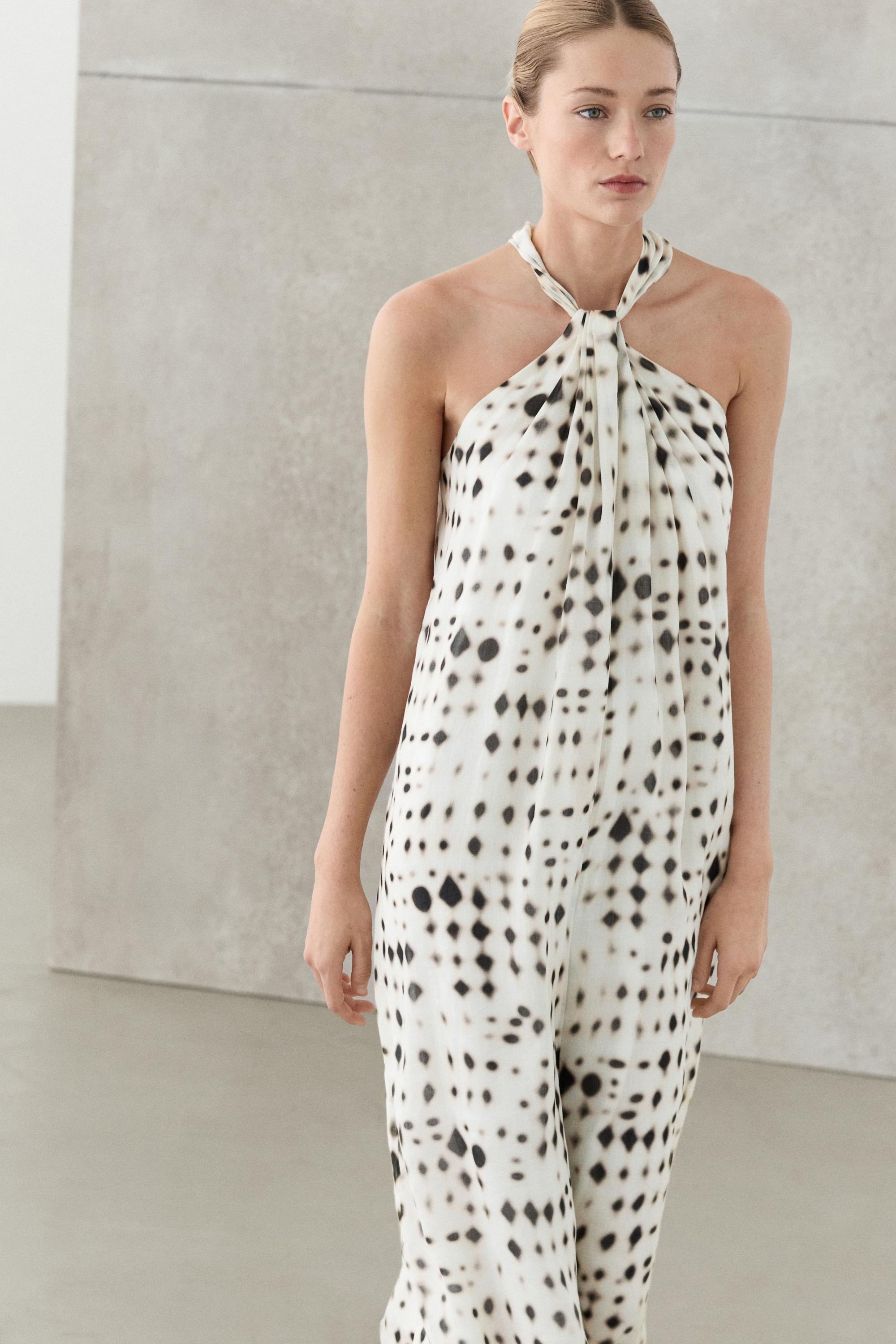 Printed halter dress