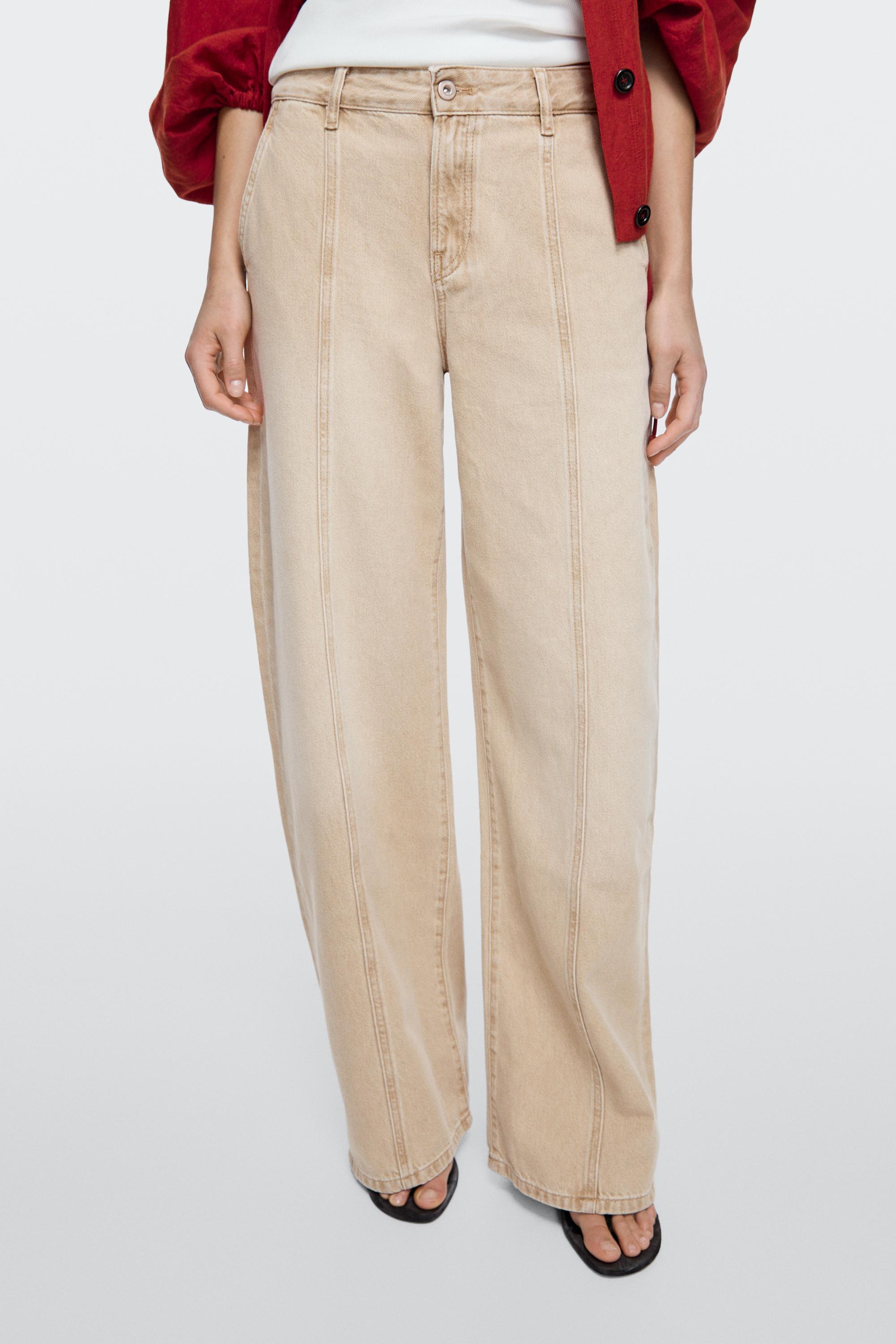 Mid-rise barrel fit jeans
