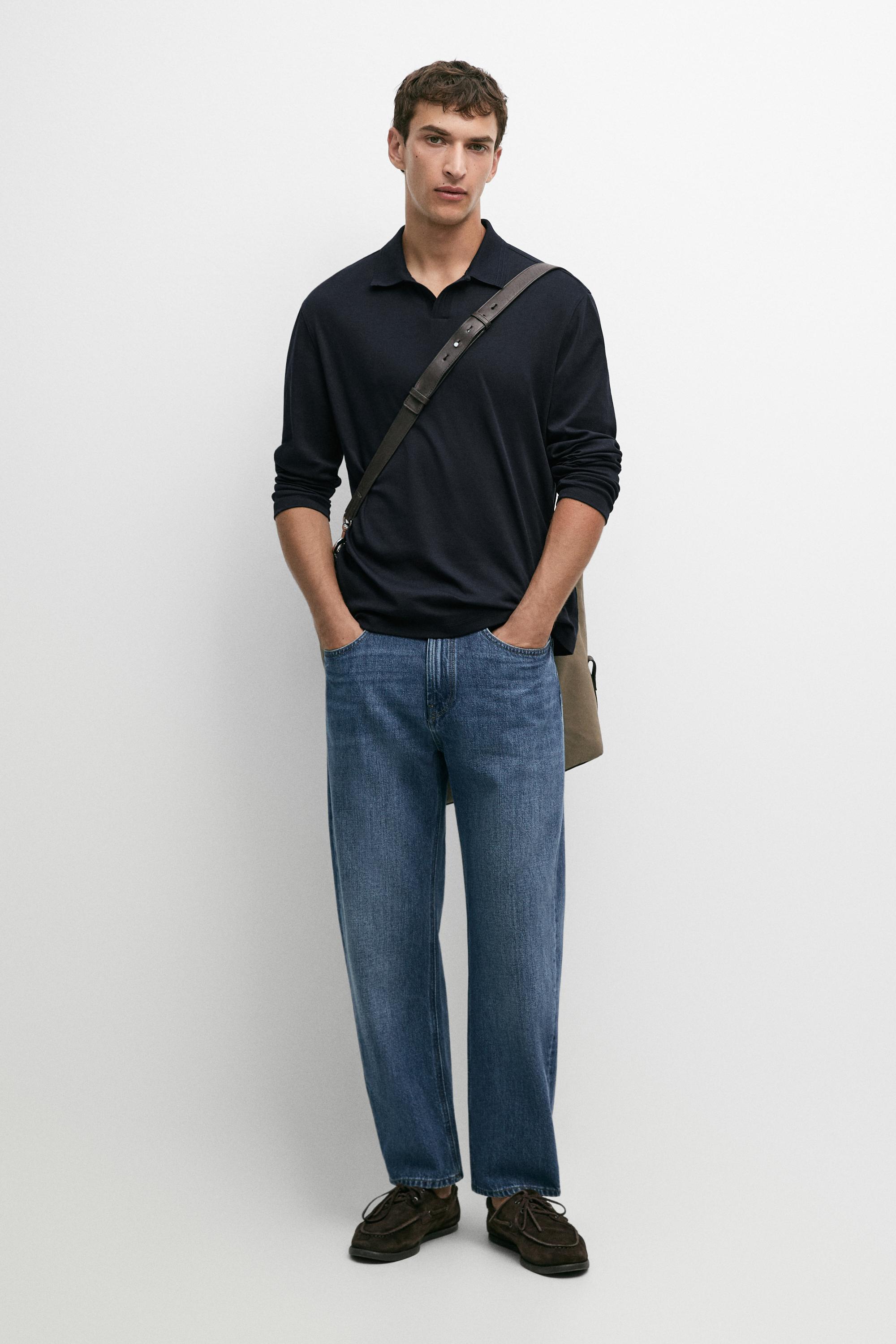 100% 纯棉长袖 Polo 衫