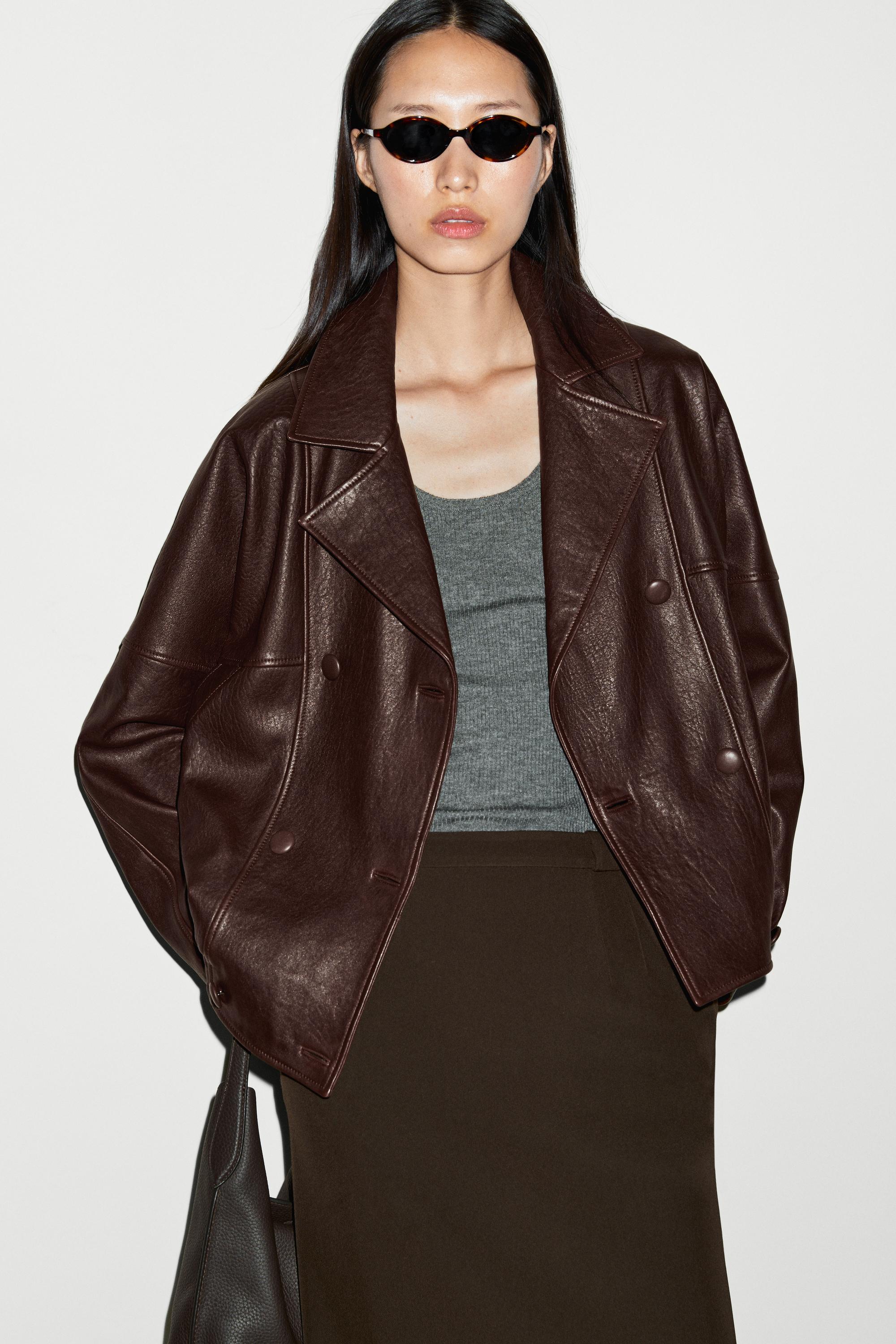 Nappa leather bomber jacket